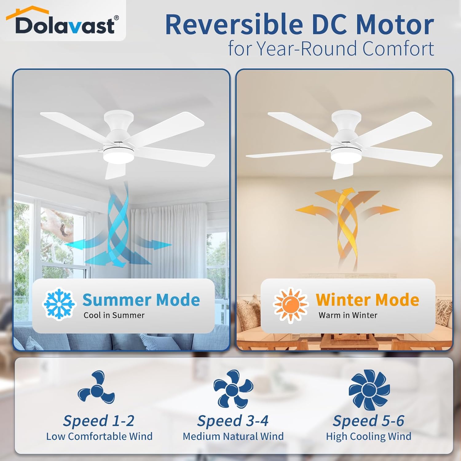 Thumbnail 4 de Dolavast 48-Inch Ceiling Fan with Lights and Remote