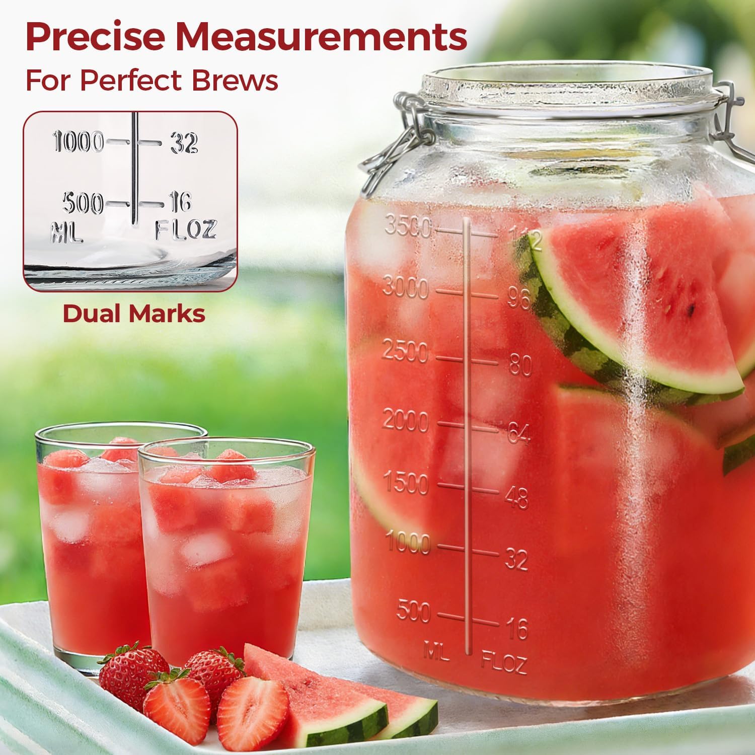 Detalle 1 de KTMAMA Glass Storage Jars 1.1 Gallon