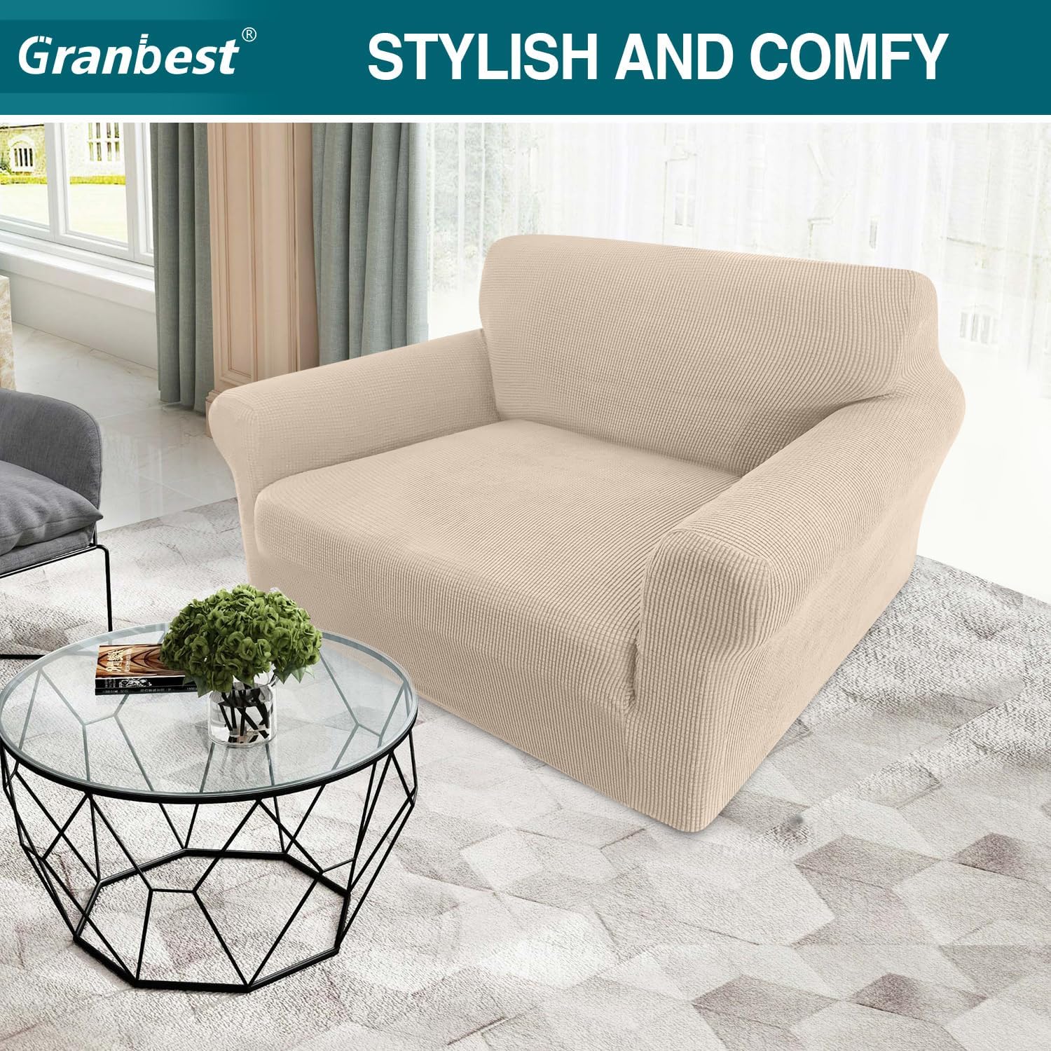 Detalle 2 de Granbest high stretch armchair covers
