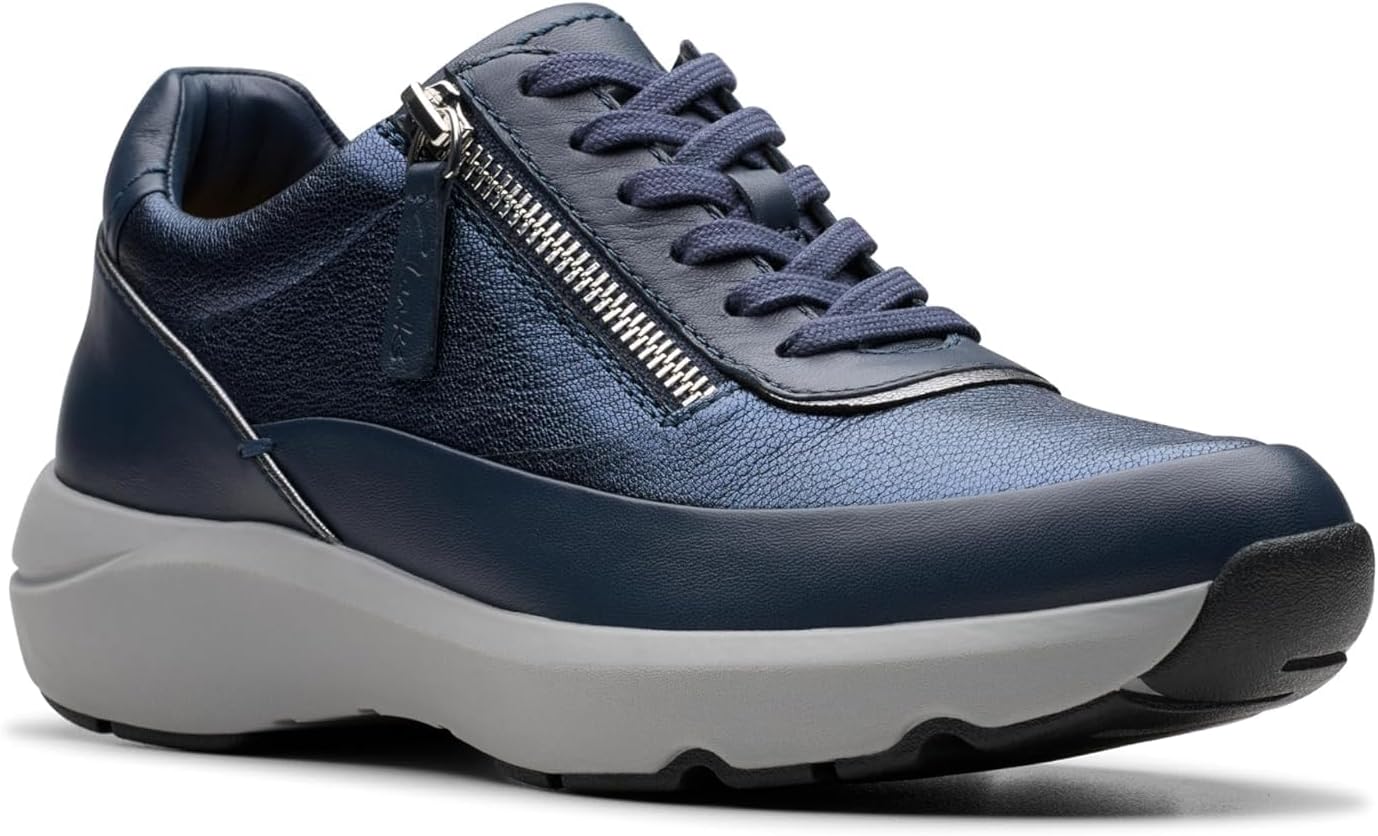 Thumbnail 5 de Clarks Tivoli ZipSneaker pour femme en cuir bleu marine