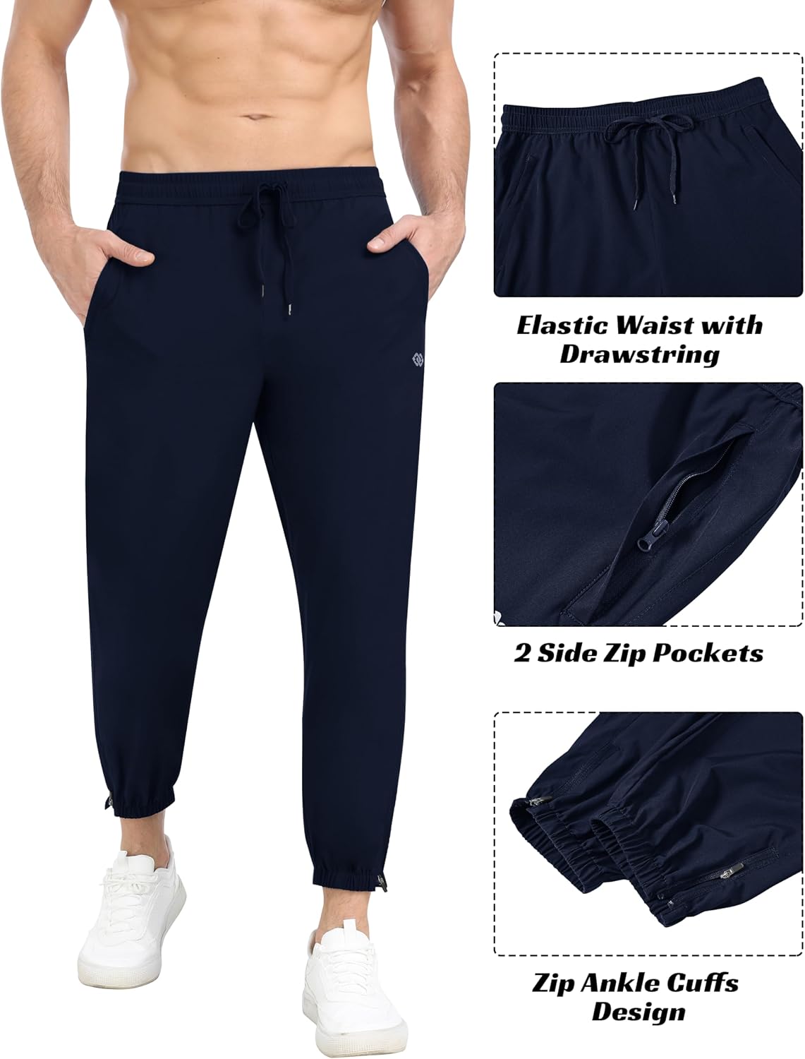 Detalle de MoFiz Jogginghose Herren – leichte Outdoor- und Wanderhose mit Schnell-Trocknung & Reißverschlusstaschen