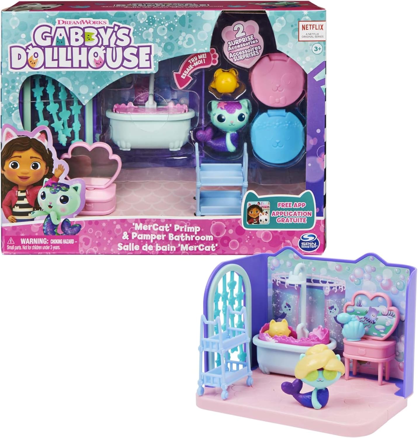 Detalle de Gabby’s Dollhouse Primp and Pamper Bathroom