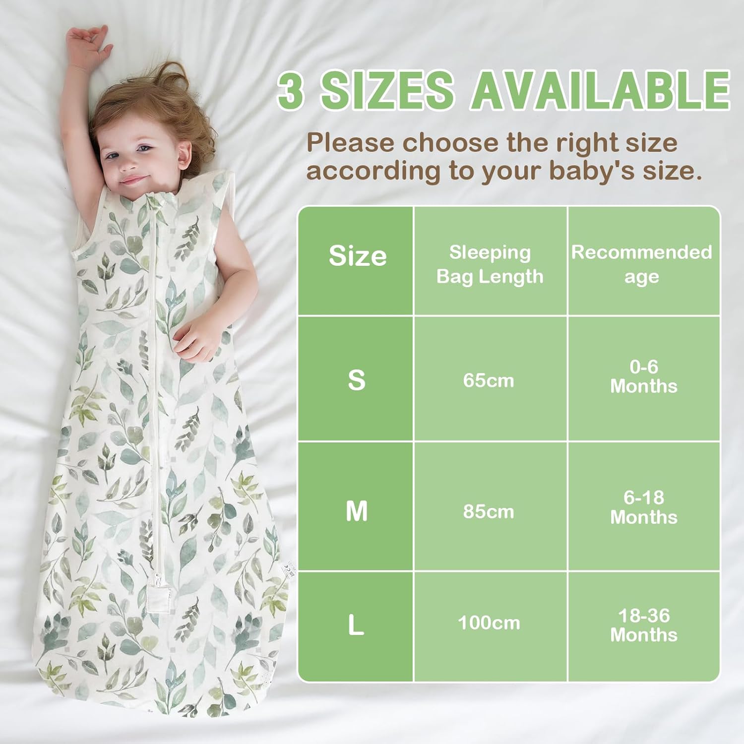 Thumbnail 1 de TOGOU2S Sommerschlafsack Baby 0,5 Tog – atmungsaktiver Baumwoll-Sommerschlafsack in 3 Größen