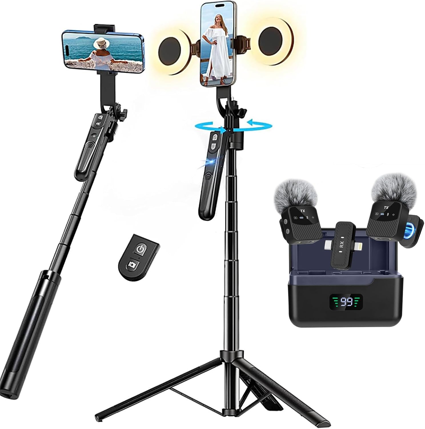 Thumbnail 6 de Auto Face Tracking Tripod 360 Holder 12.59 in