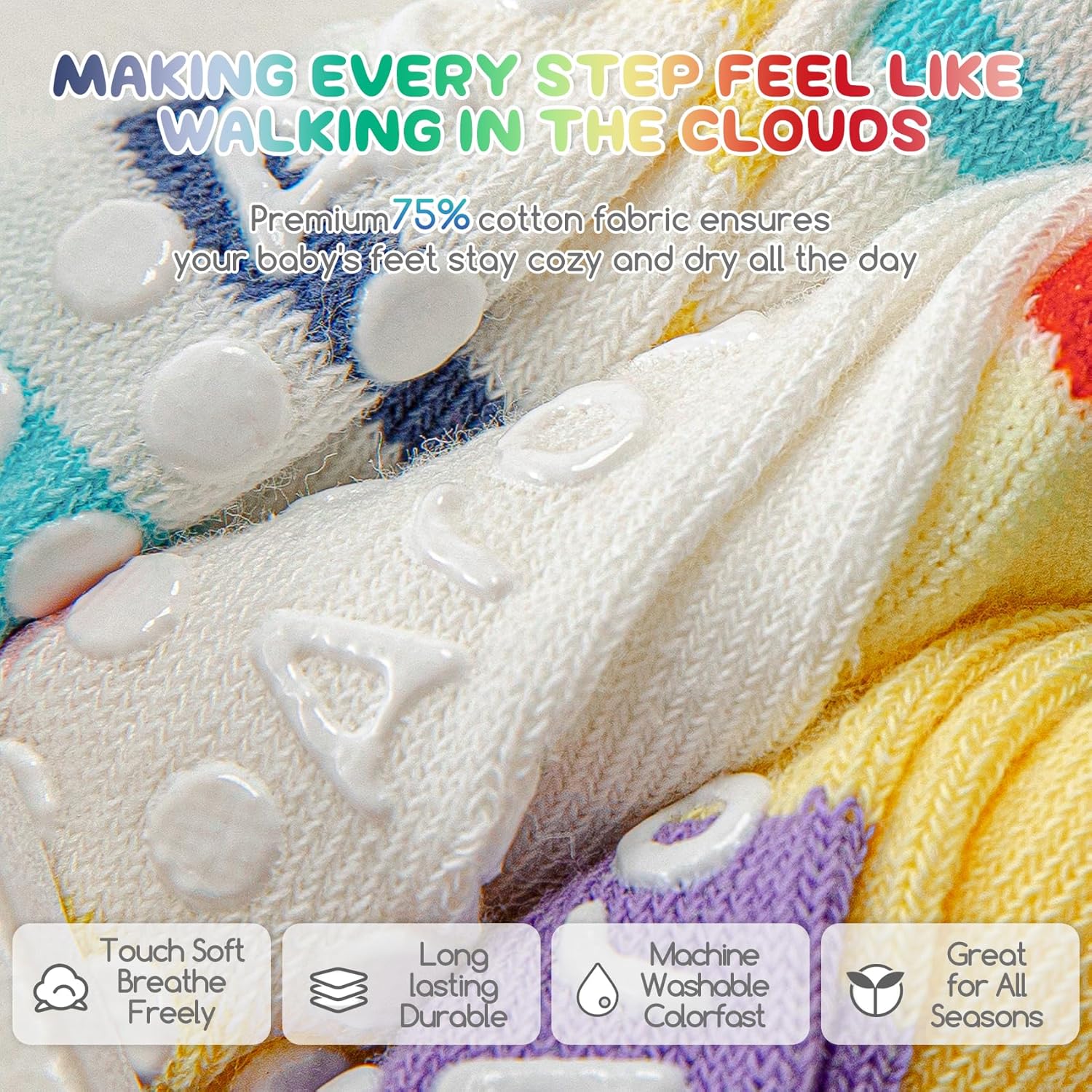 Thumbnail 3 de Aroveea Baby Toddler Grip Socks 12 Pack