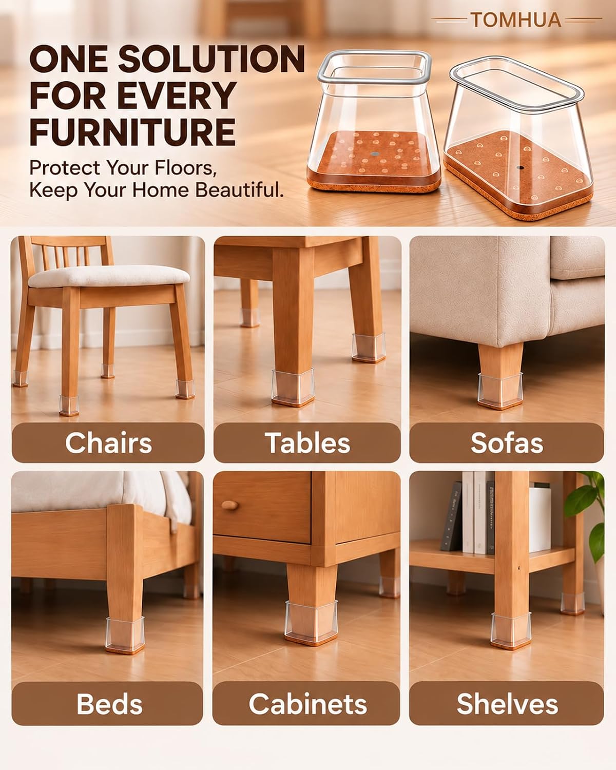 Detalle 2 de Chair Leg Floor Protectors, 1-1/16 to 1-5/8 in.
