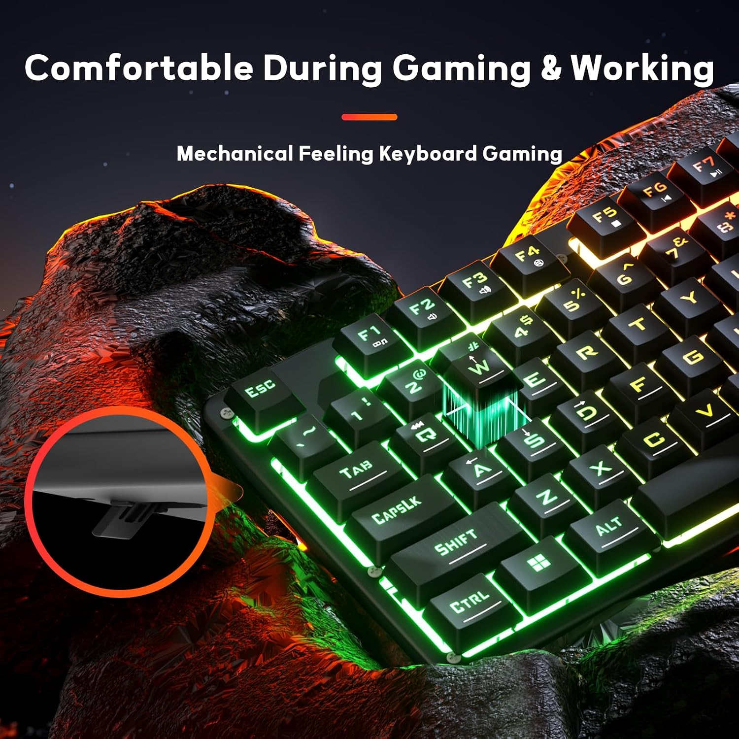 Thumbnail 2 de Redragon K521 Rainbow Mechanical-Feel Wired Keyboard