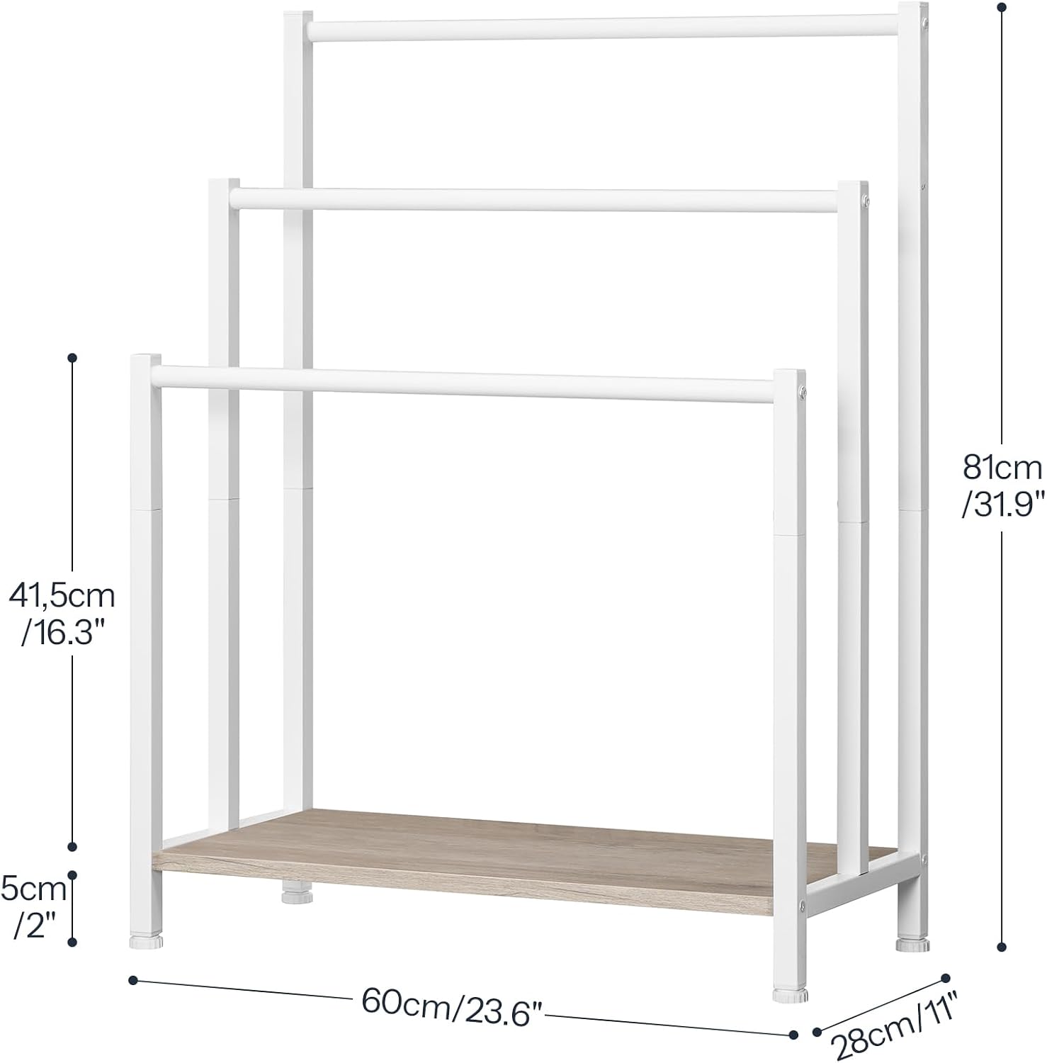 Detalle de HOOBRO porta asciugamani EWG06LB01, 3 barre