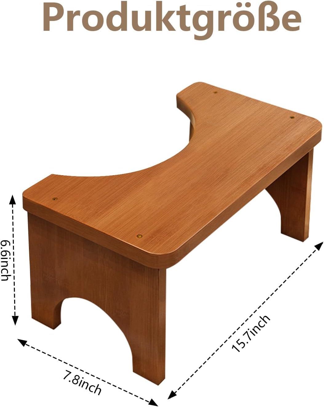 Thumbnail 1 de SeiriHelper Toilettenhocker aus Bambusholz – ergonomischer Klohocker für bequemeren Sitz im Bad