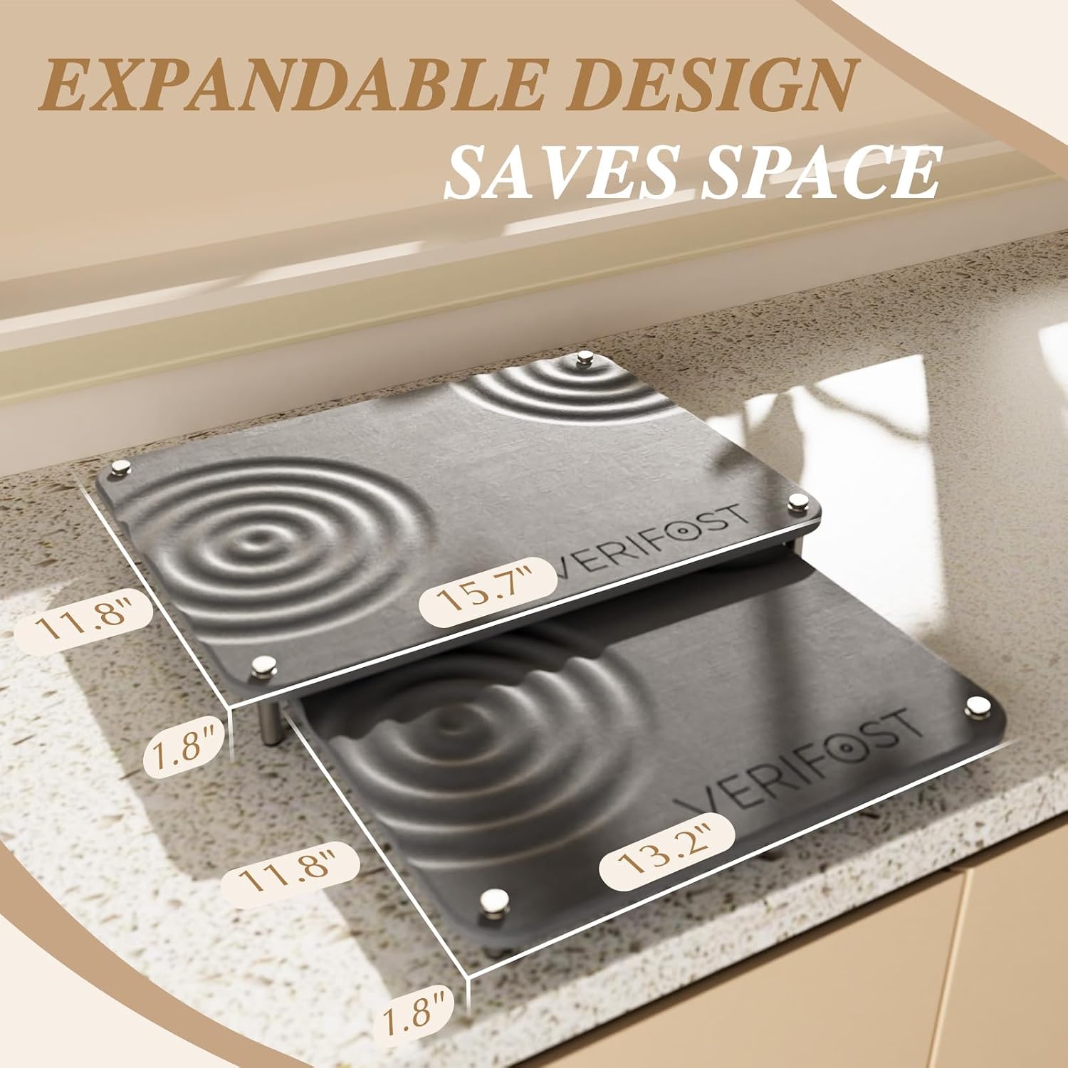 Thumbnail 3 de VERIFOST Stone Dish Drying Mat Set, Gray