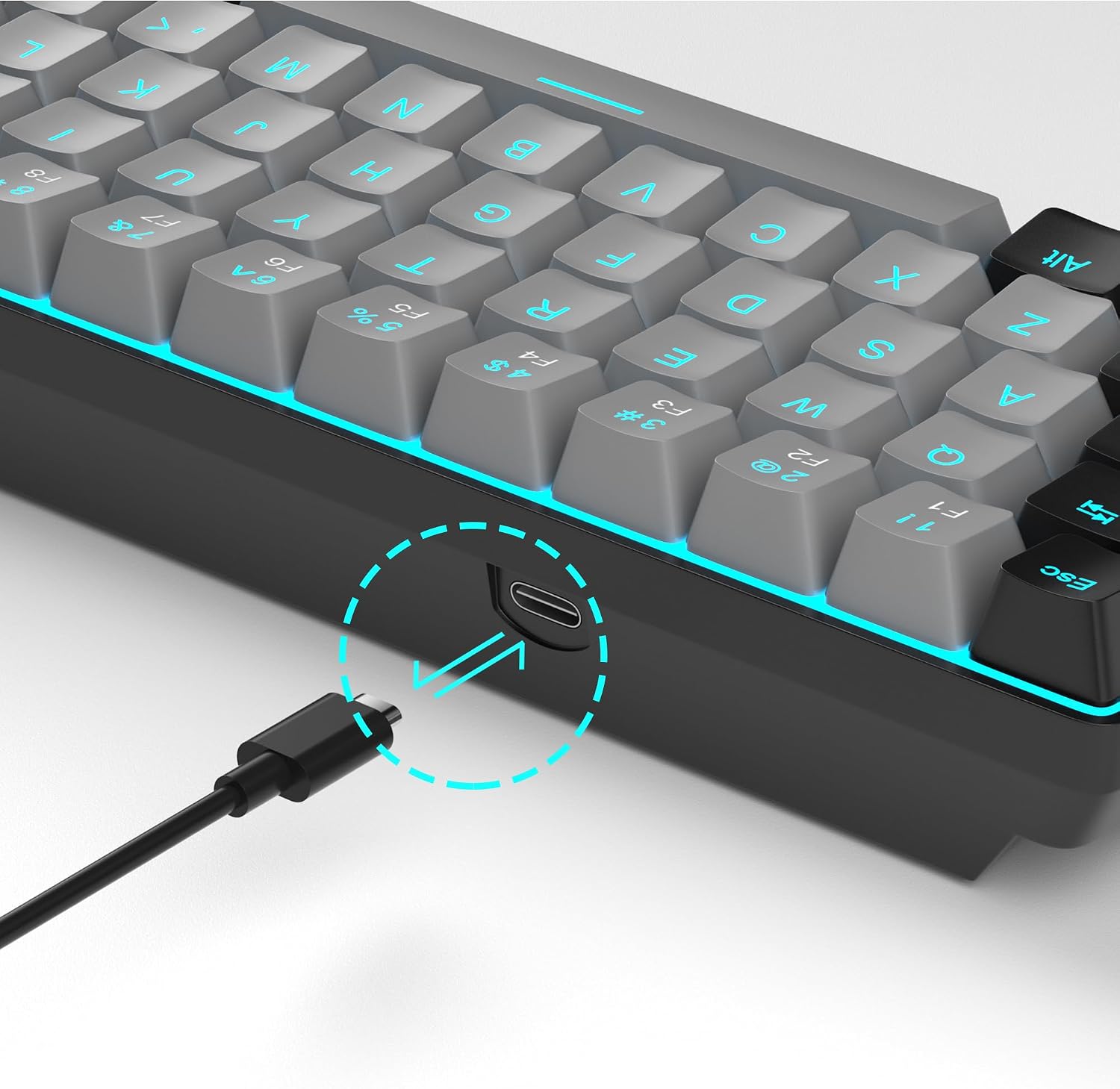 Thumbnail 6 de MageGee MK-Box 60% Mechanical Keyboard, 68 Keys, Blue Switches and LED Backlighting