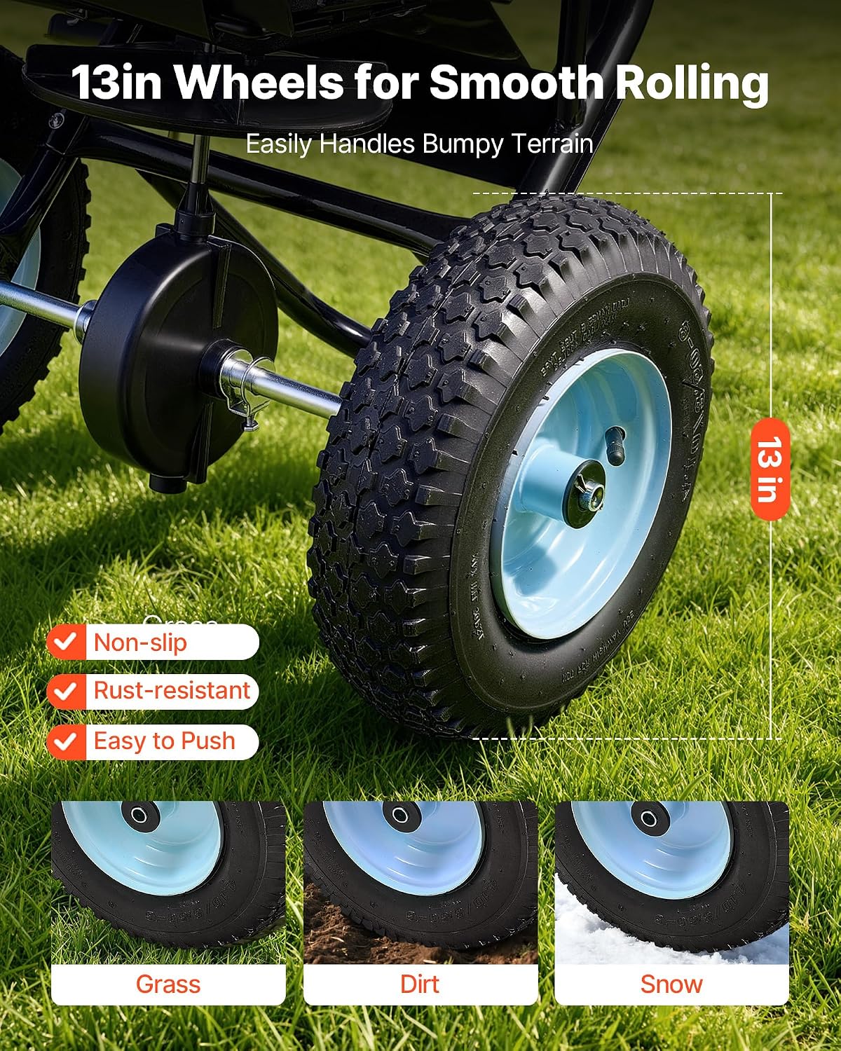 Detalle 1 de VEVOR Broadcast Spreader 100 lb Capacity