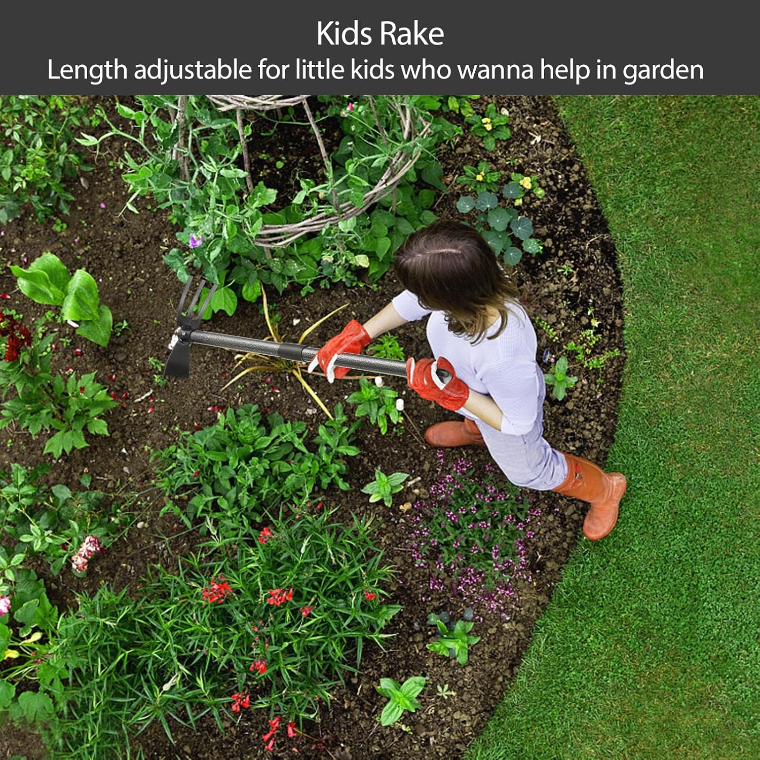 Detalle de Garden Hoe and Cultivator Set, 45-inch Adjustable Handle