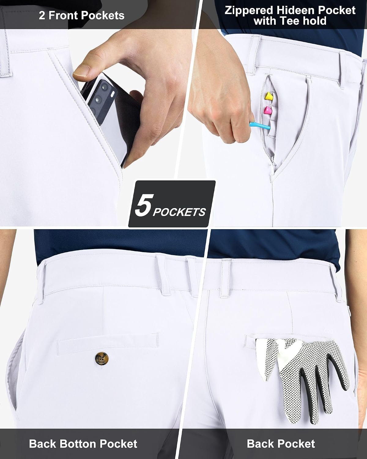 Detalle de 33,000ft Herren-Golfhose mit 4-Wege-Stretch, schnelltrocknend & UPF 50+