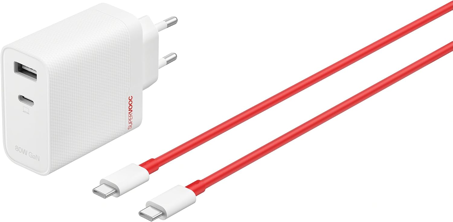 Detalle 2 de OnePlus SUPERVOOC 120W caricabatterie rapido GaN con 2 porte (USB-A e USB-C) e cavo USB-C