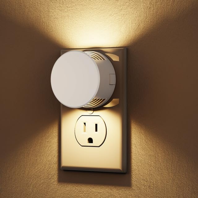 Detalle de Briignite BX112 Plug-In Night Lights, 2-Pack, 3000K Dimmable LED with Sensor