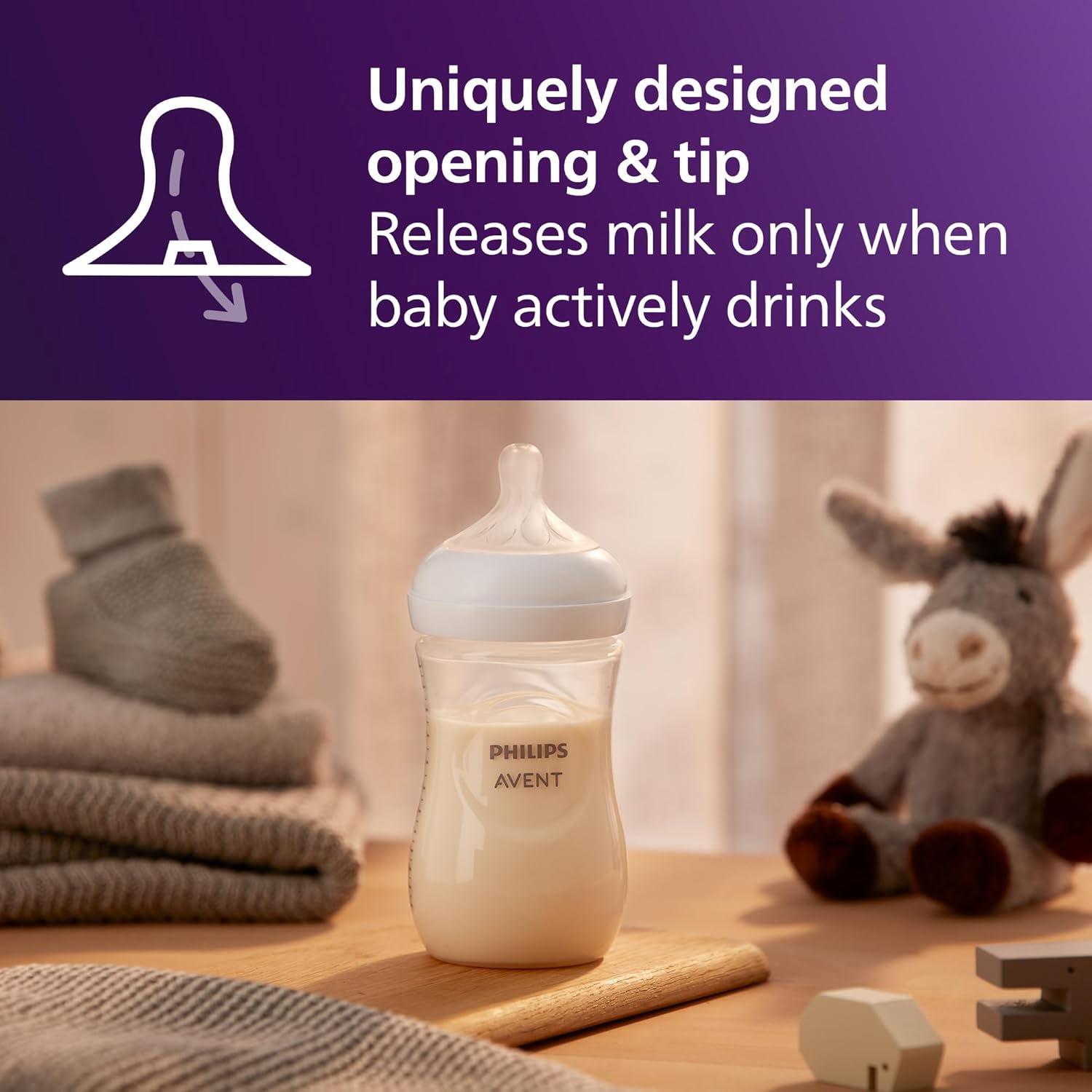 Thumbnail 2 de Philips Avent Natural Baby Bottles (Natural Response), Medium Flow, 9oz, 4-Pack (SCY903/04)