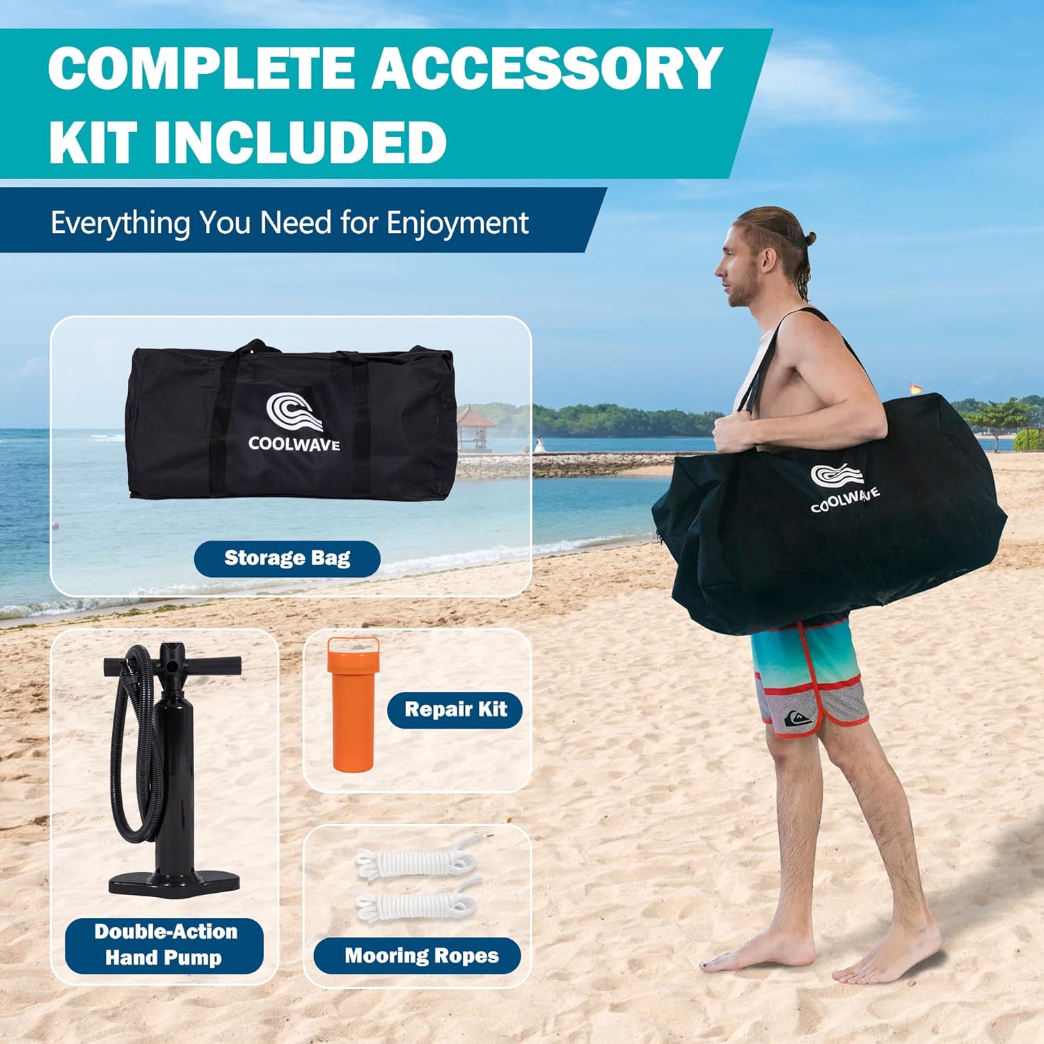 Thumbnail 6 de COOLWAVE Inflatable Water Hammock Floating Dock: A Big, Fun Ring for Lakes and Pools