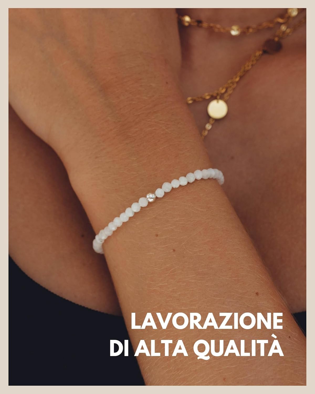 Detalle de GD GOOD.designs EST. 2015 bracciale da donna in pietre naturali con perle e argento 925