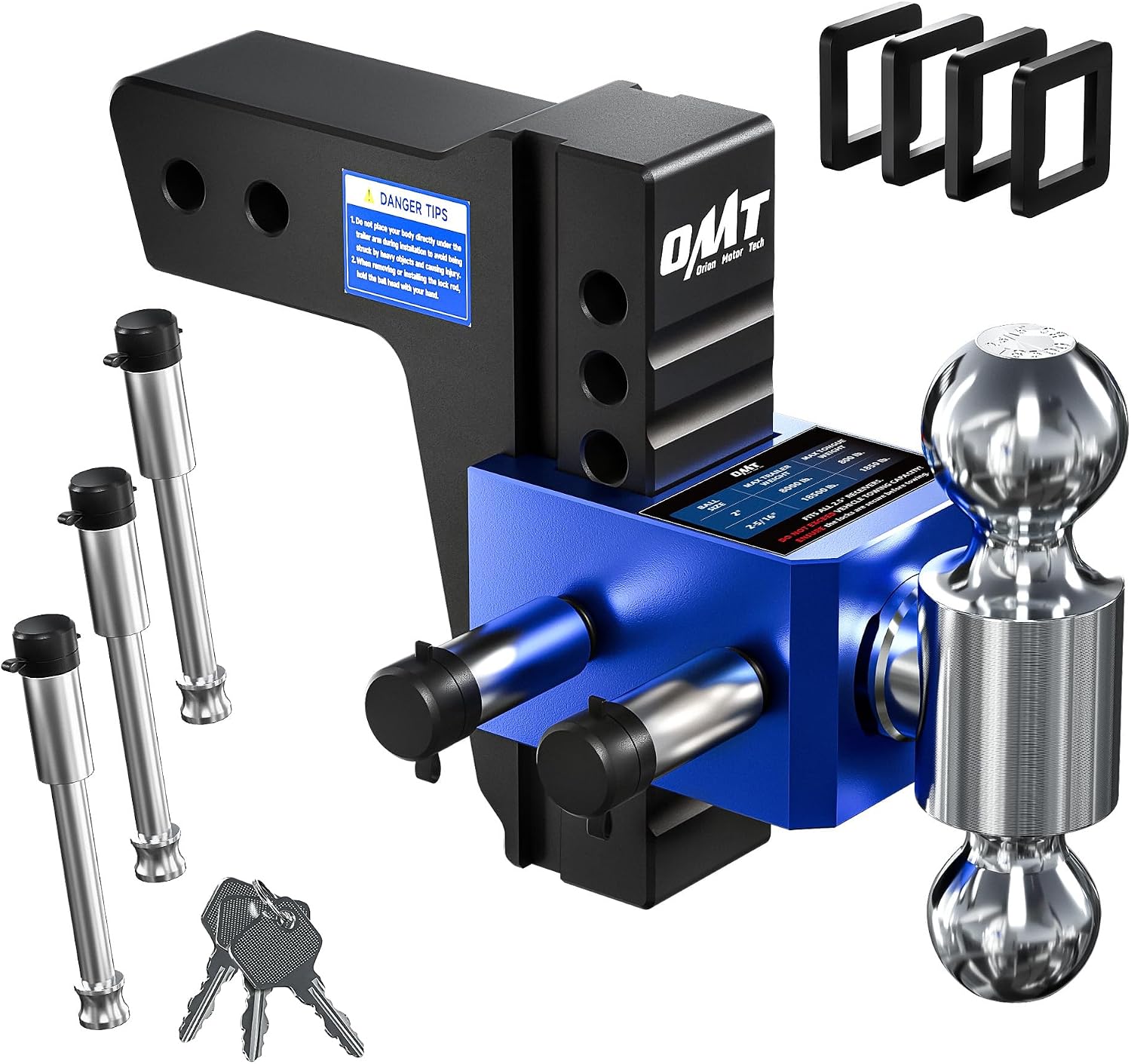 Detalle de OMT Adjustable Trailer Hitch 2.5-inch Receiver