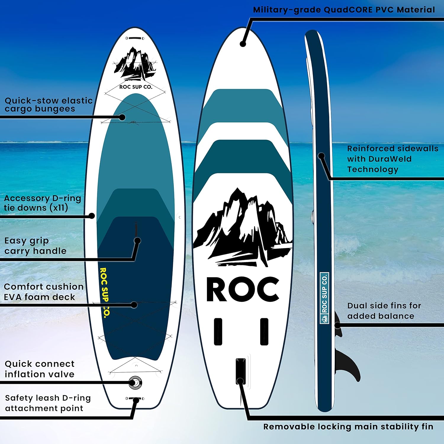 Detalle 2 de Roc Inflatable Stand Up Paddle Board 10'6" inflatable SUP