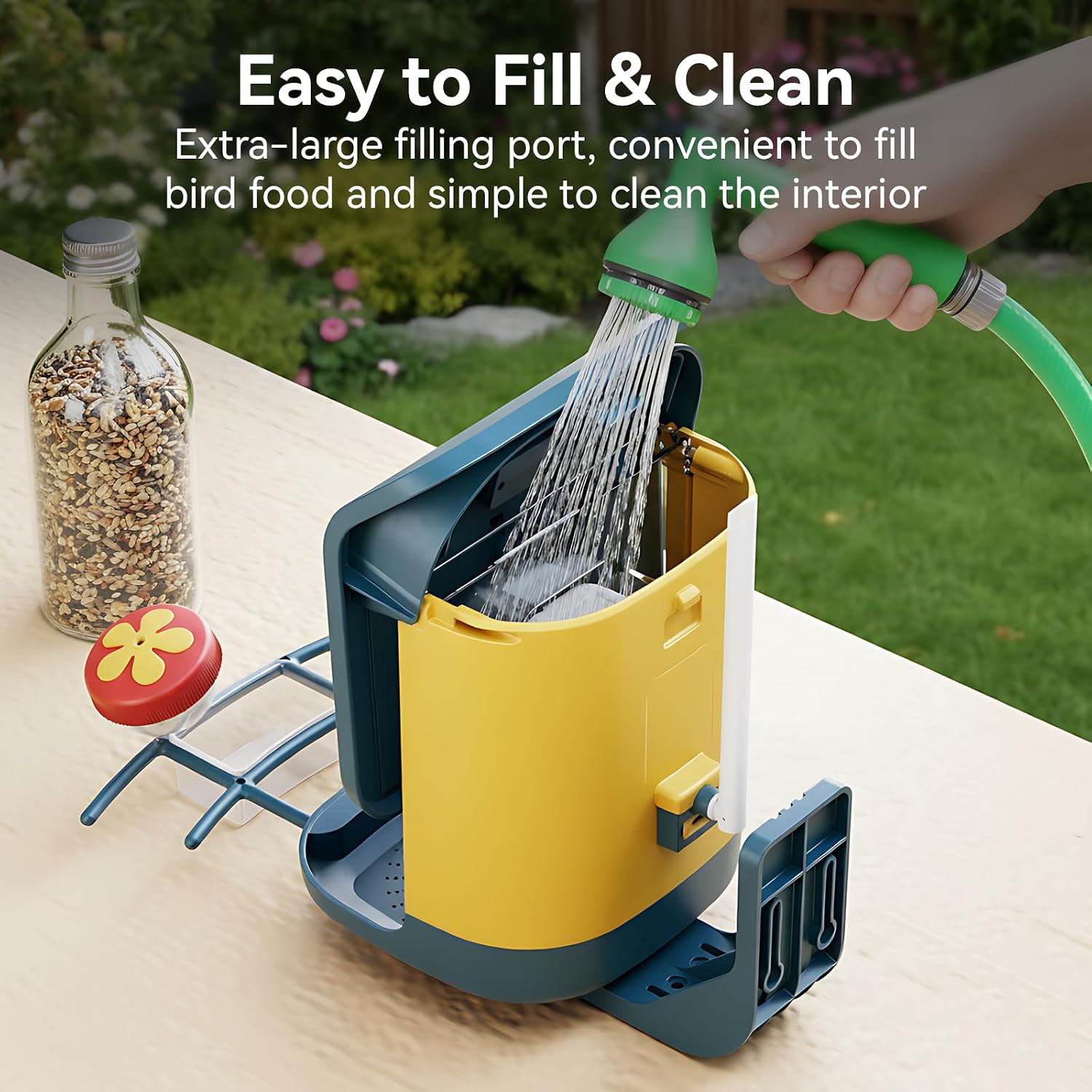 Thumbnail 5 de Nafnti Smart Bird Feeder with Camera, 1.8 L, 2K Video and Solar Panel