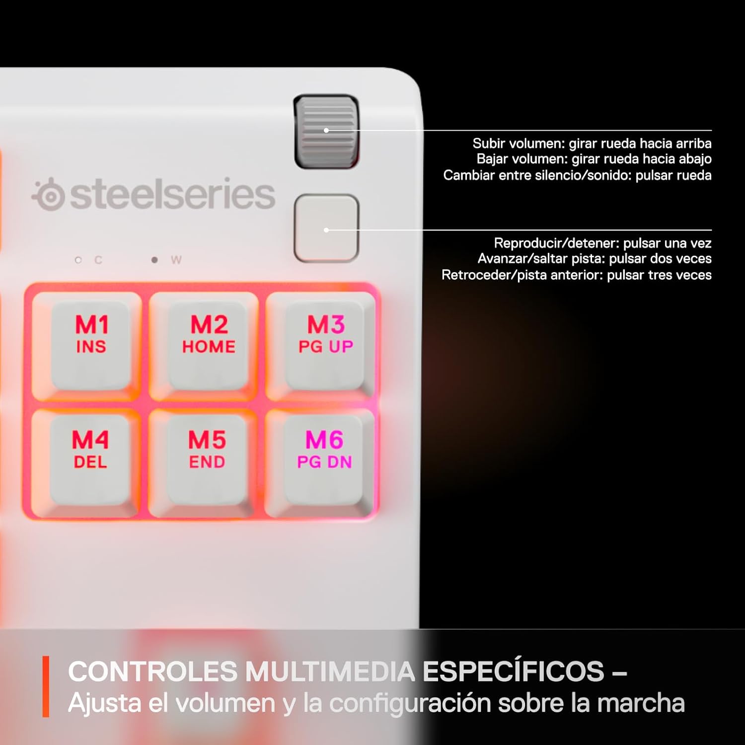 Thumbnail 5 de SteelSeries Apex 3 TKL - Teclado Gaming Blanco con RGB 🌈