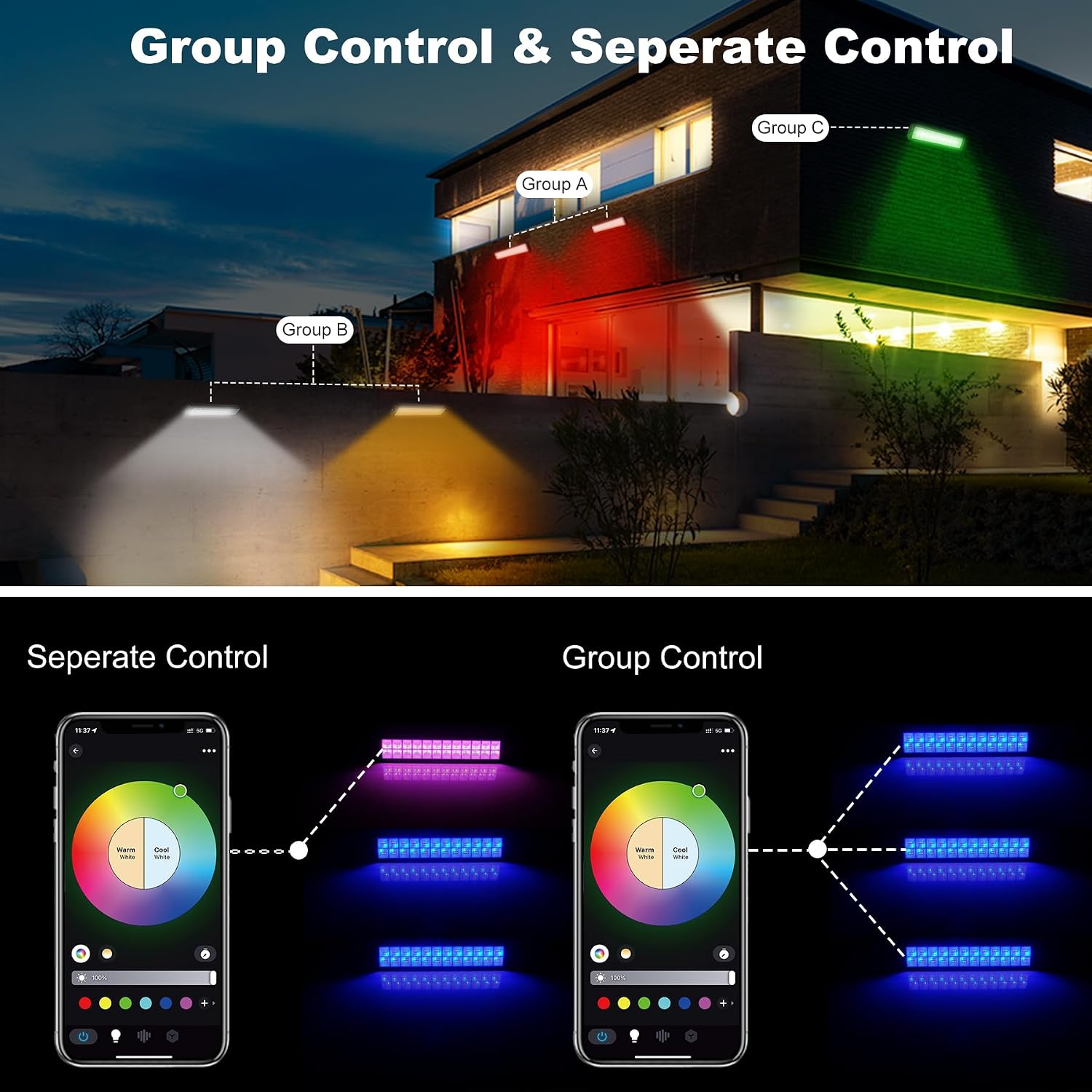 Thumbnail 4 de NATPOW 72W RGB Light Bar 3350LM