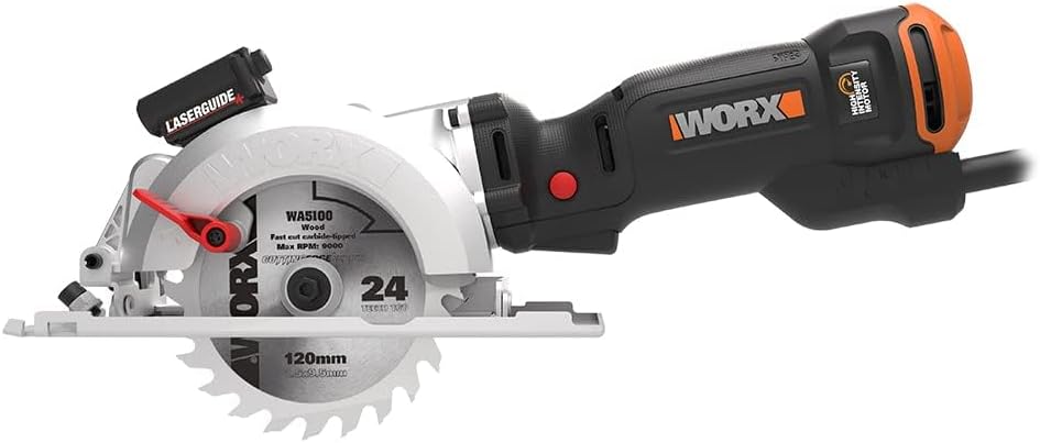 Thumbnail 1 de WORX WX437 Scie circulaire 800W – Profondeur de coupe jusqu’à 43 mm, livré avec guide et adaptateur aspirateur