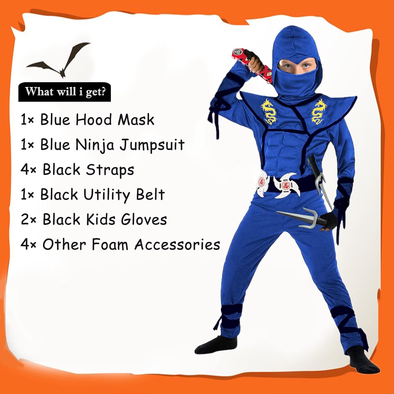 Thumbnail 3 de SATKULL Ninja Costume Set for Kids