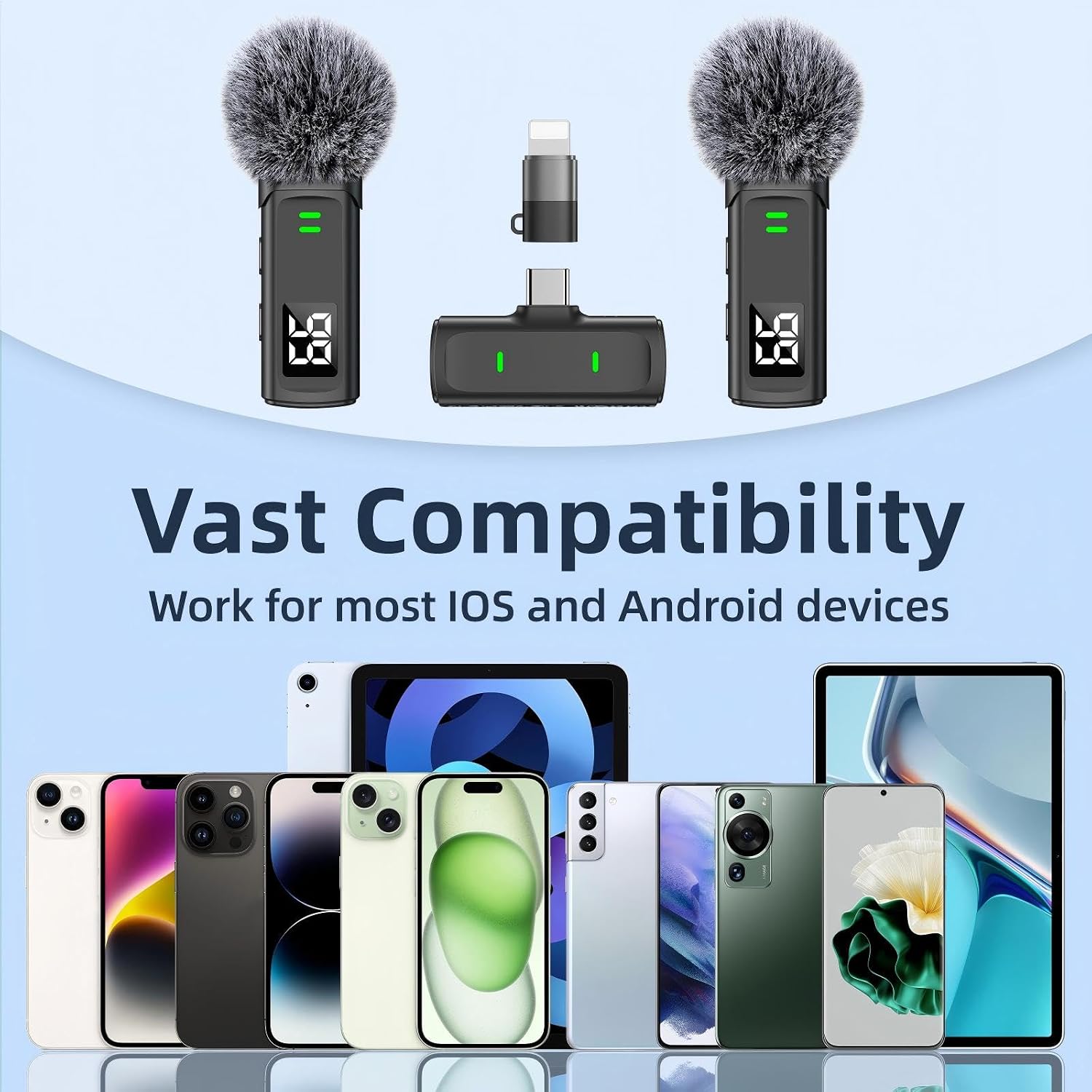 Detalle de TXTUNE H10-M10 Wireless Lavalier Microphone, Dual Mics with Noise Reduction