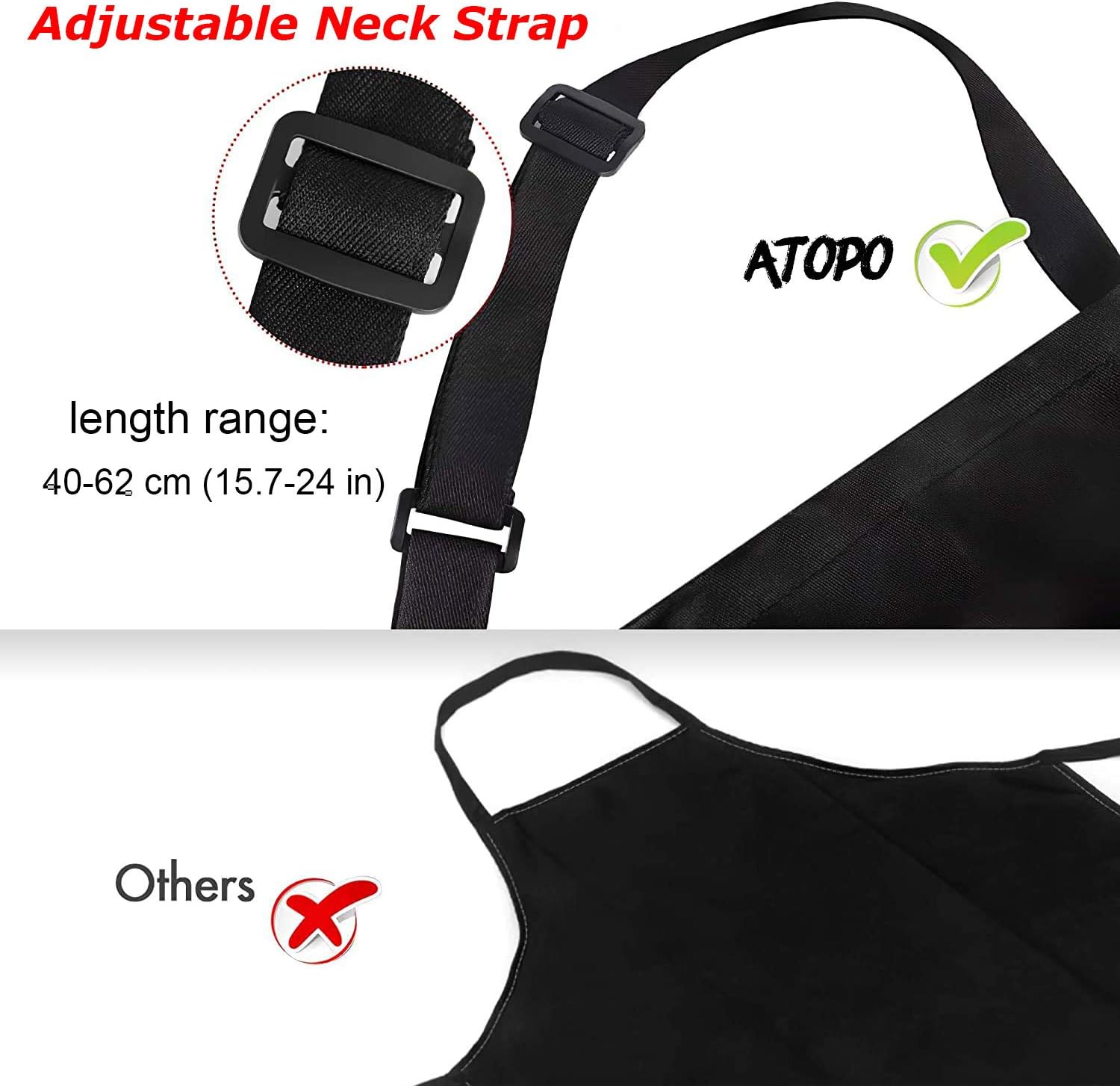 Thumbnail 3 de Chef Aprons 4 Pack Waterproof Apron with 2 Pockets 🧑