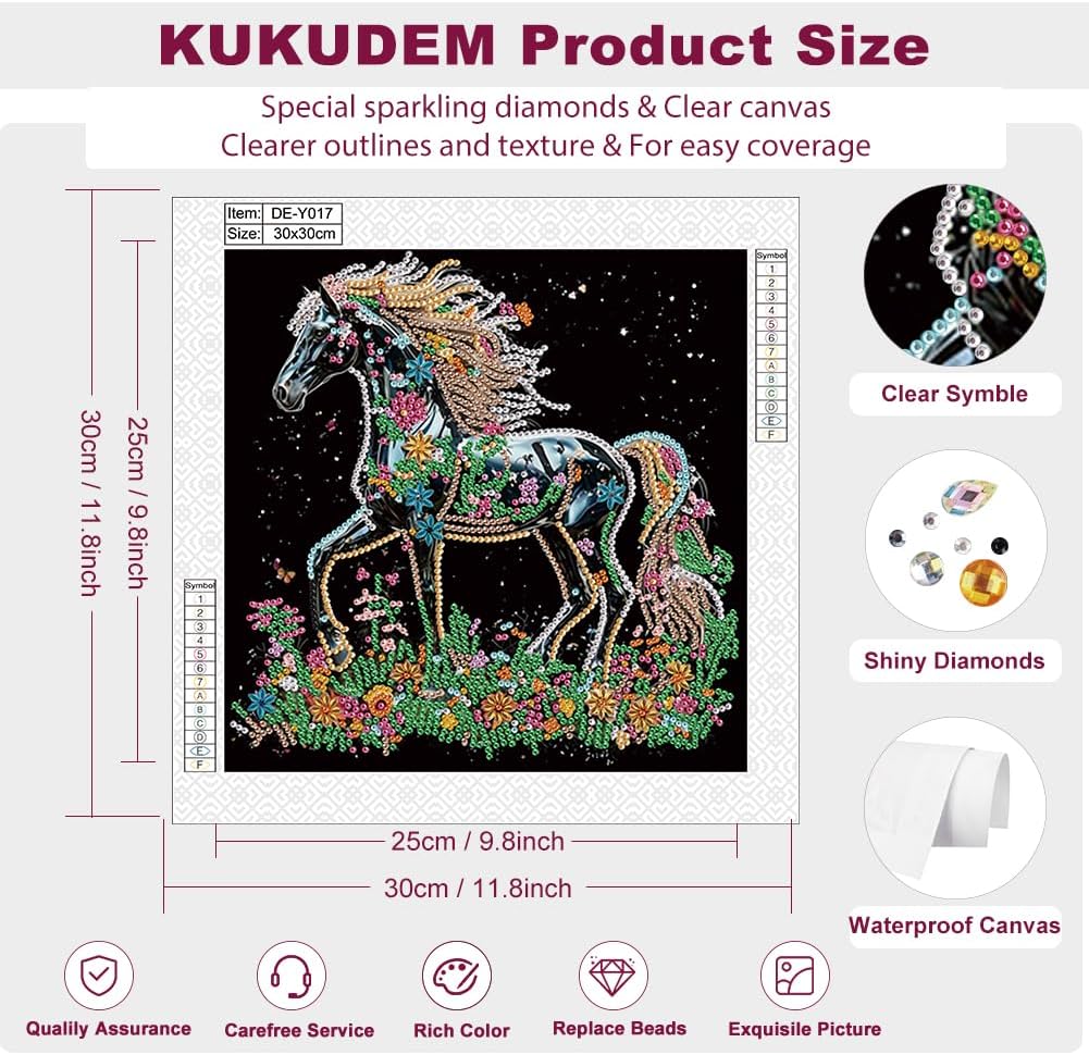 Detalle 2 de KUKUDEM Diamond Painting Kit, 12 × 12 Inch