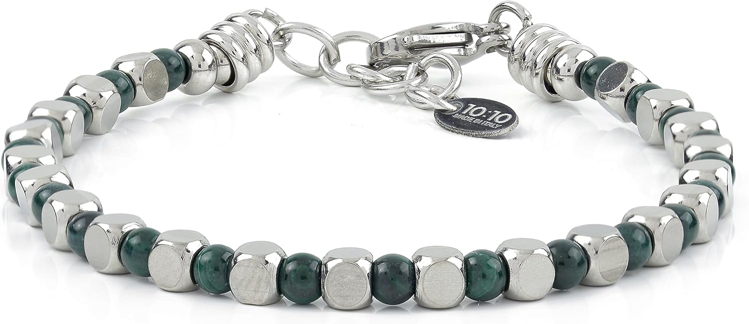 Thumbnail 5 de Bracciali in acciaio inox con pietre naturali – Set da 3, regolabili, Made in Italy