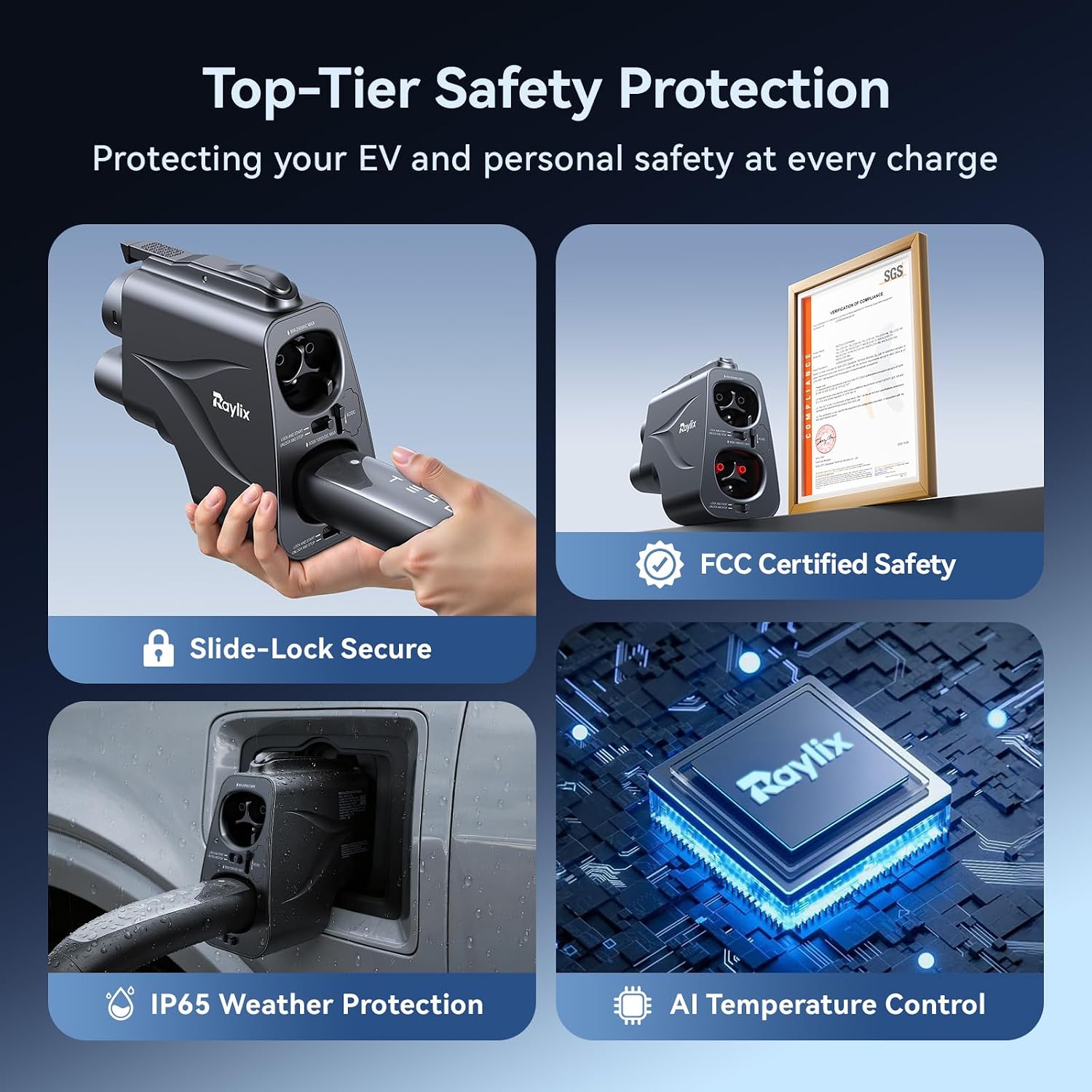 Thumbnail 5 de Raylix 2in1 Tesla to CCS1/J1772 Adapter — All-in-One AC/DC Charging Solution