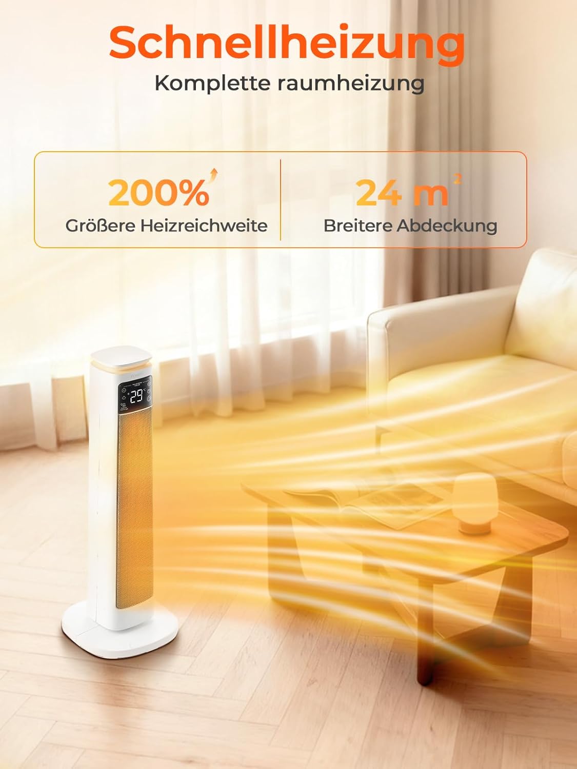 Thumbnail 1 de Heizlüfter Energiesparend 2000W mit PTC Keramik: leise, flexibel und smart