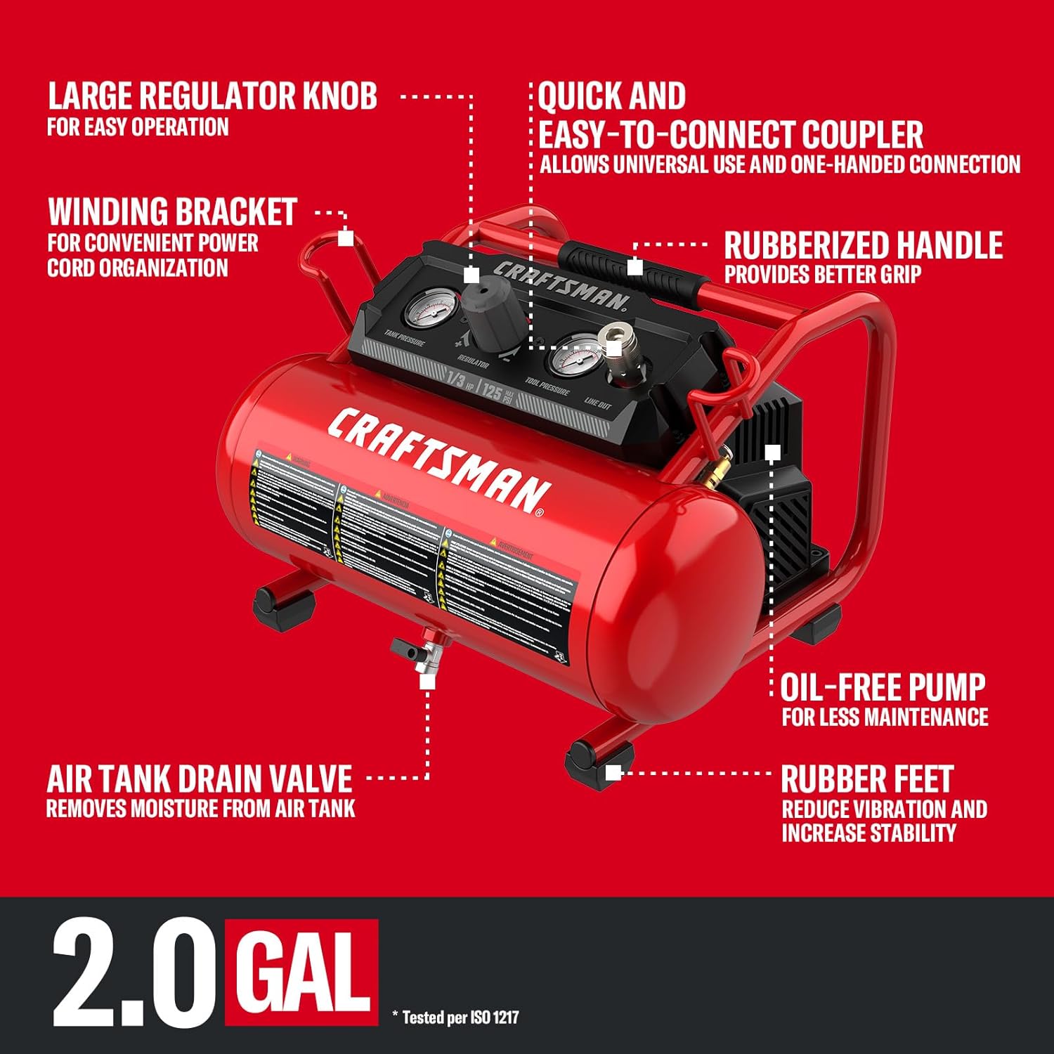 Thumbnail 1 de Craftsman 2 Gallon Portable Air Compressor 🛠