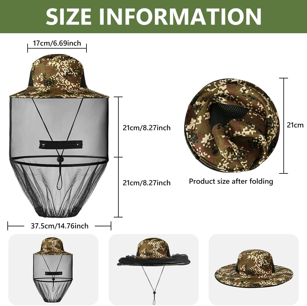 Detalle 2 de AOGOE Head Net Face Head Cover cappello zanzariera