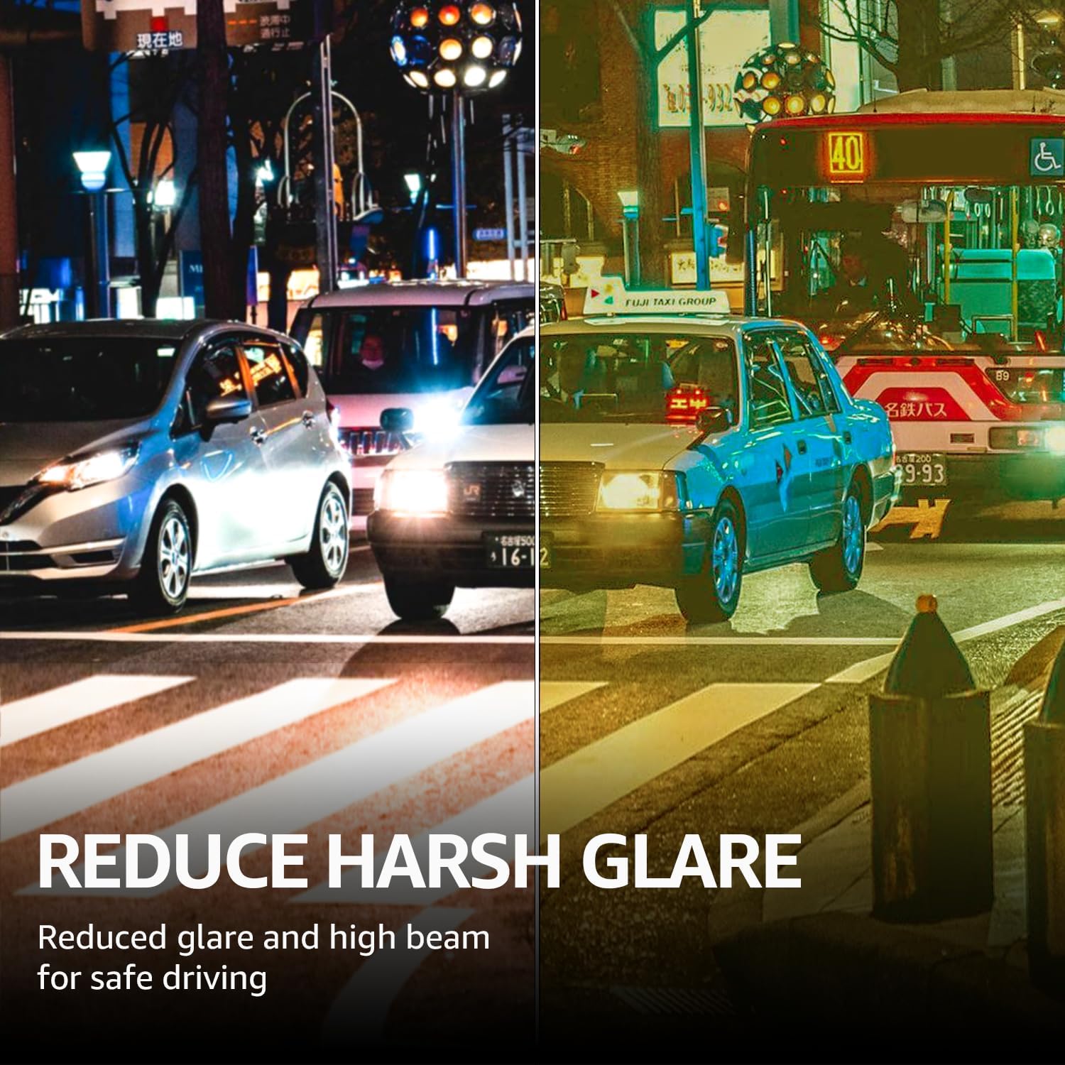 Thumbnail 2 de LVIOE Nachtfahrbrille mit polarisierten Gläsern – leichter rechteckiger Rahmen gegen Blendung im Dunkeln