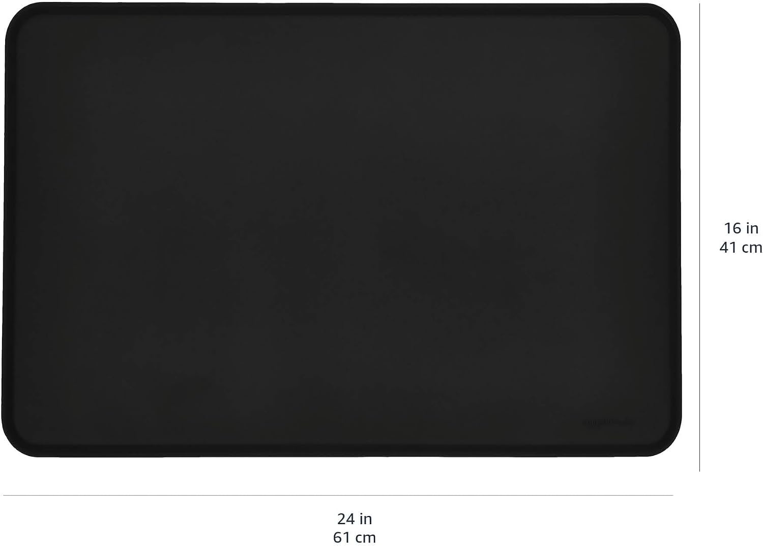 Detalle 2 de Amazon Basics Waterproof Anti-Slip Silicone Placemat for Pet Bowls, 61 x 41 cm, Black