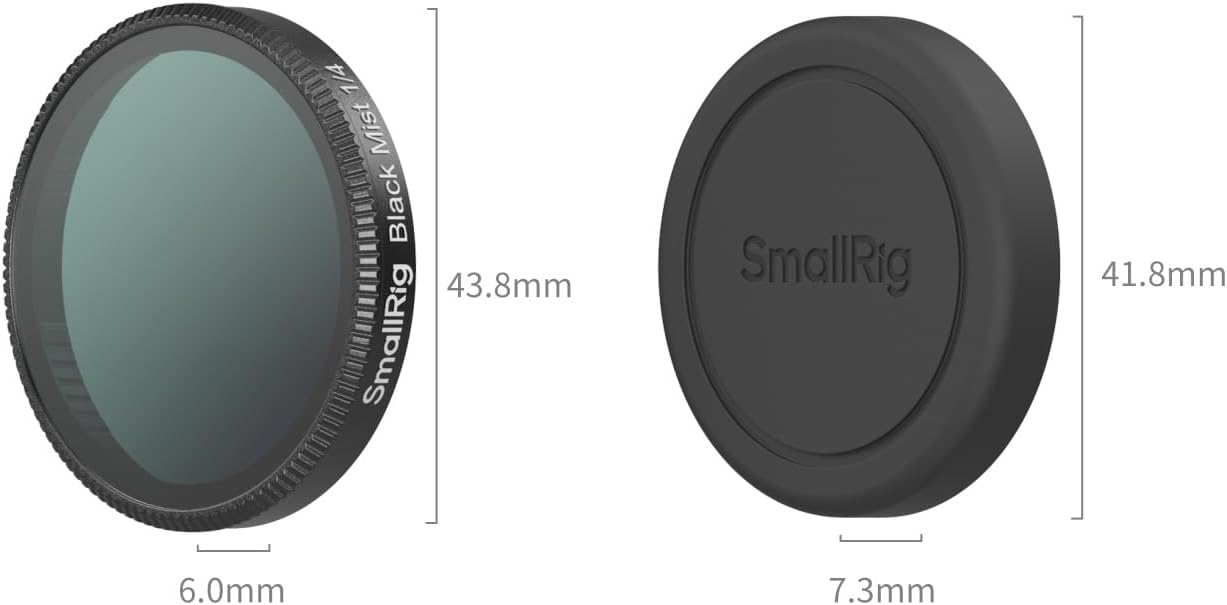 Thumbnail 6 de SMALLRIG 1/4 Black Mist Filter für DJI Osmo Action 6 – Snap-On Black Diffusion mit Silikonabdeckung & Reinigungstuch
