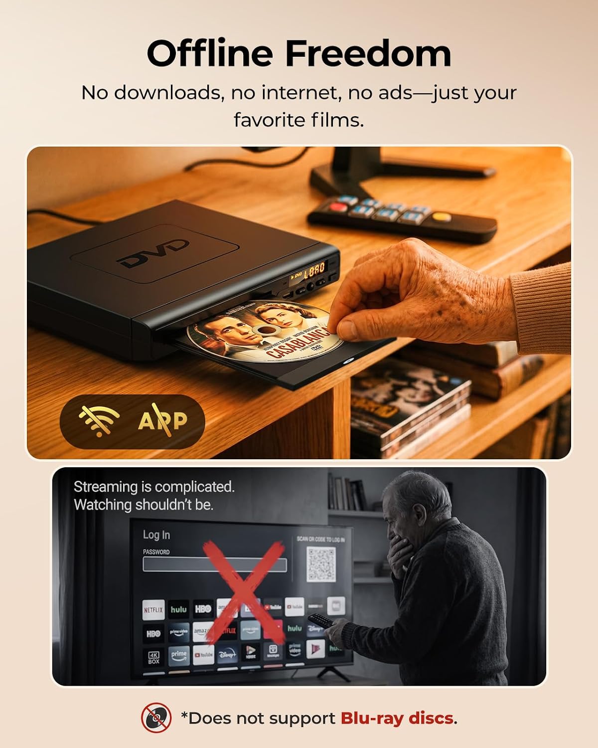 Detalle de Region-Free DVD Player with HDMI, Big-Button Remote, and USB Playback