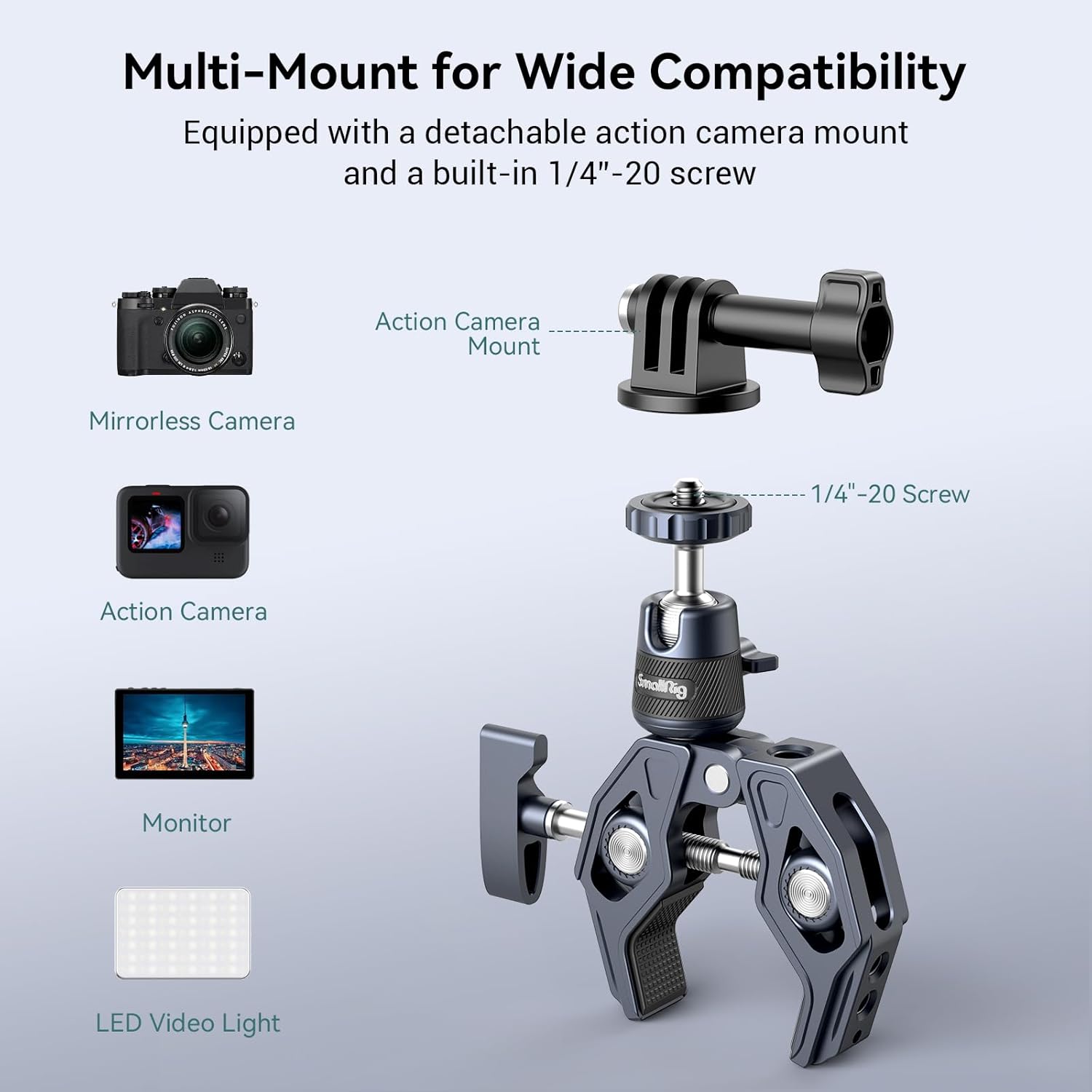 Detalle 2 de SMALLRIG 4102B Super Clamp Max 3,5kg