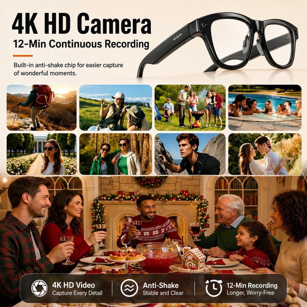 Detalle de Smart Glasses with 8MP Camera