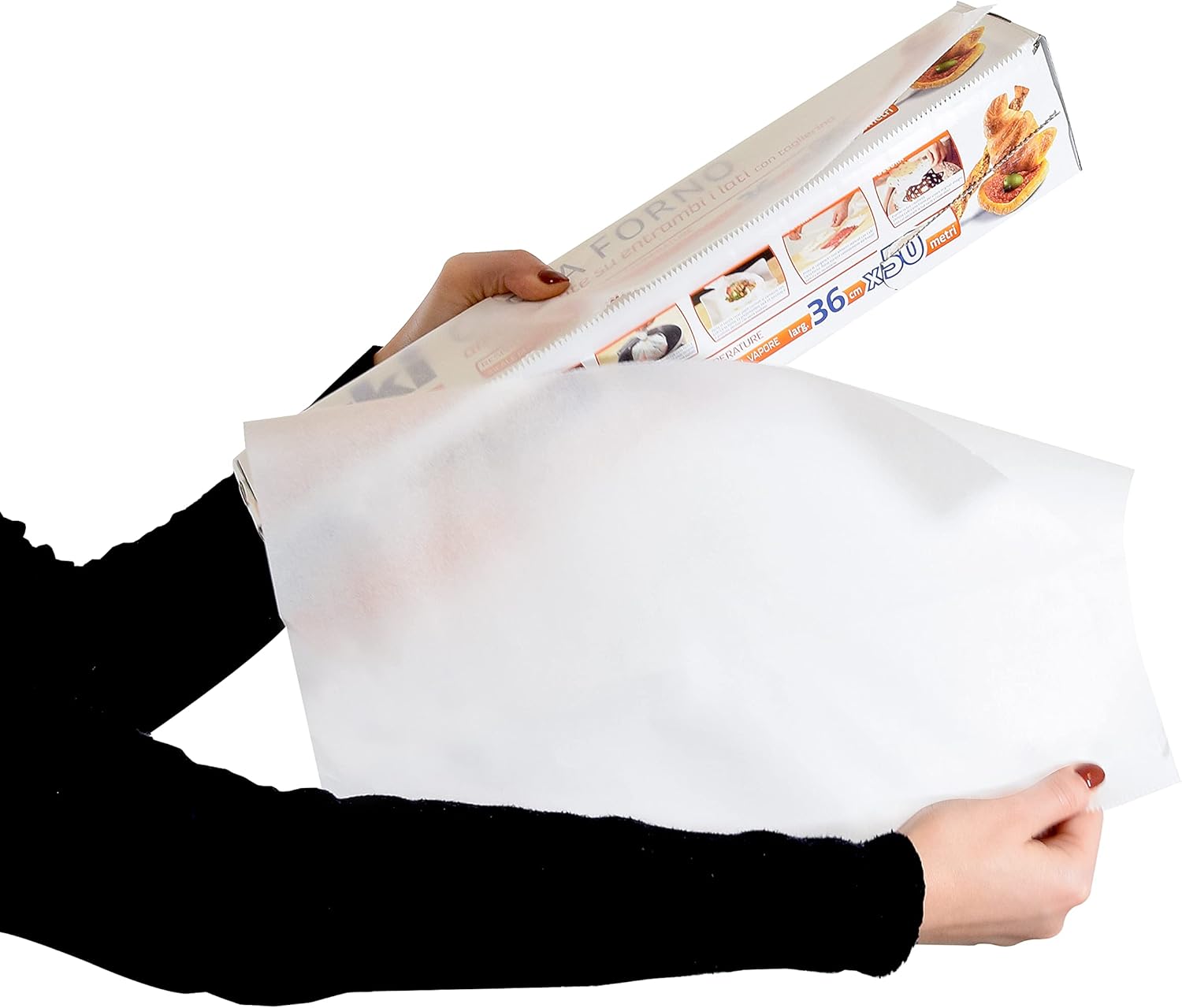 Detalle de Cuki Carta Forno Antiaderente su Entrambi i Lati, con Taglierina – 36x50 cm, formato Professionale