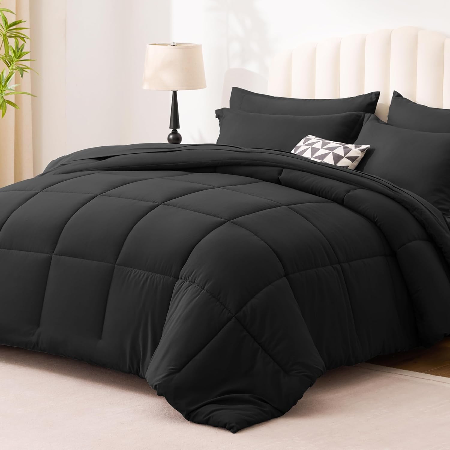 Thumbnail 1 de Love's cabin 5-Piece Twin/Single Duvet Set in Ash Black — Soft, Breathable All-Season Bedding