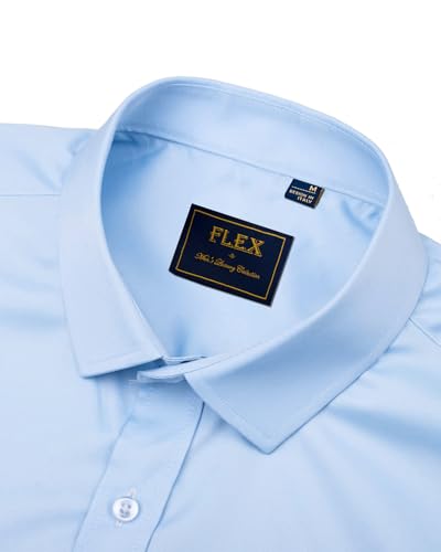Thumbnail 2 de J.VER Men's Long Sleeve Blue Dress Shirt – Non-Iron Stretch, Regular Fit