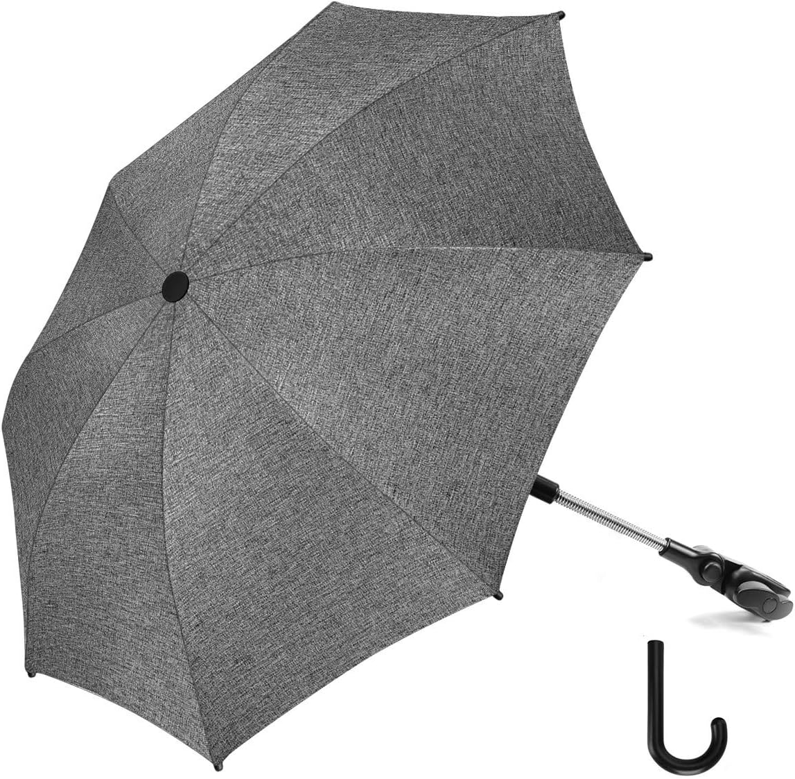 AILEEPET Ombrellino Parasole Universale per Passeggino e Carrozzina 73 cm – Grigio