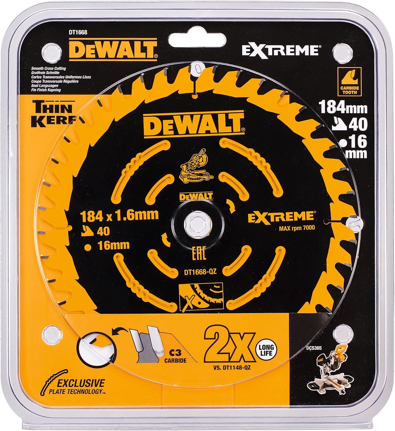 Thumbnail 1 de DeWalt DT1668-QZ Hoja 184 mm 40 Zähne