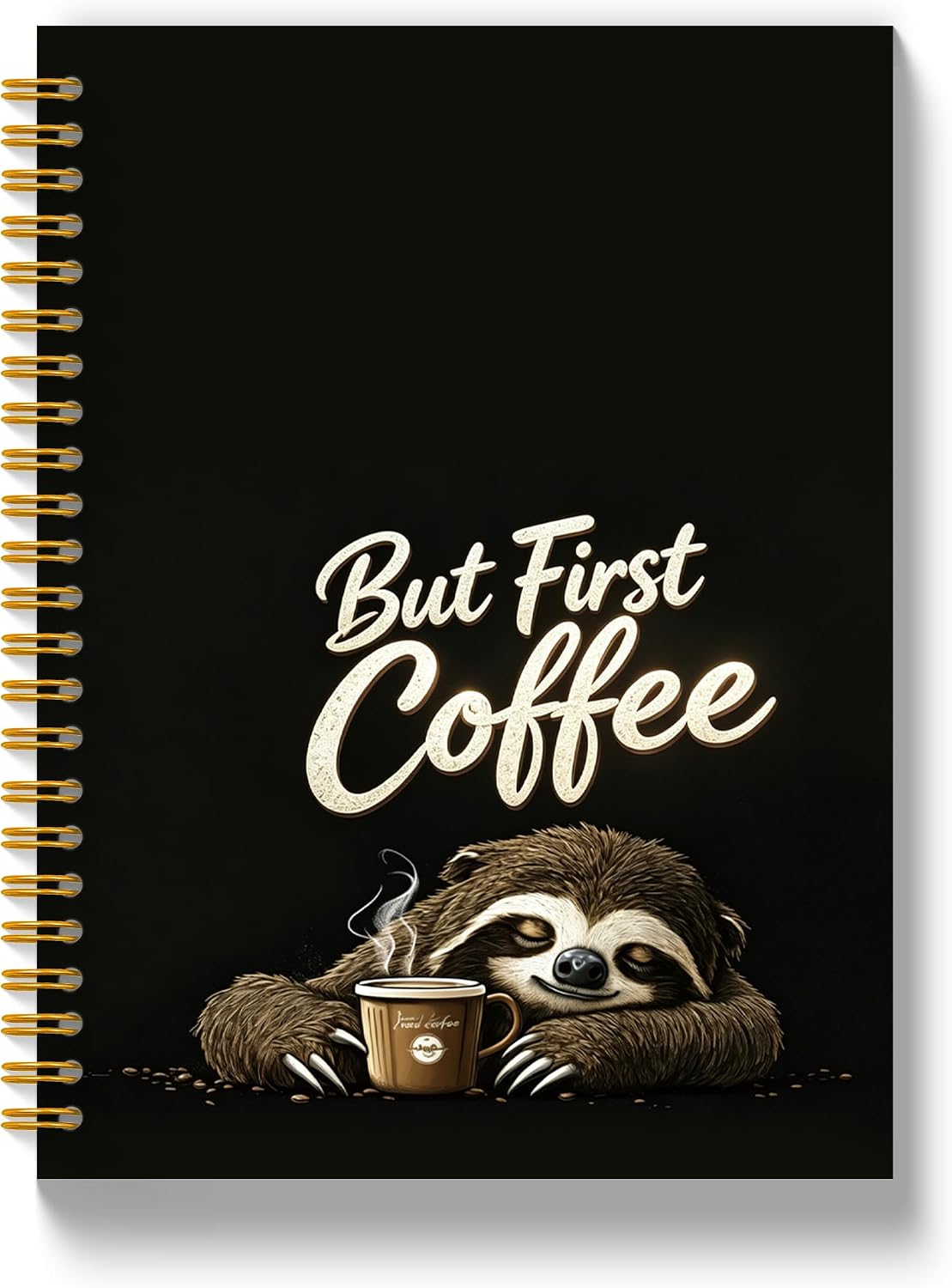 Detalle de ARESGSDGV Funny Sloth Coffee Notebook, 160 Pages, Hardcover, 5.5 x 8.3 in